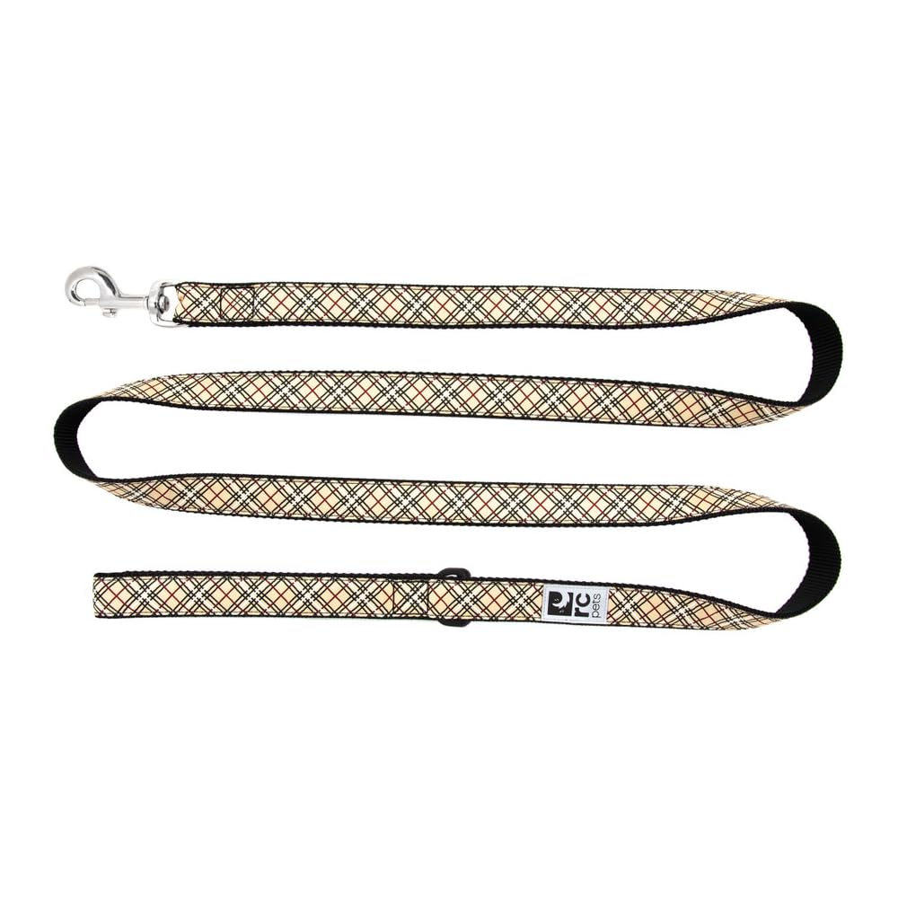 Rc Pets 3/4' X 6 Ft Dog Leash, Tan Tartan