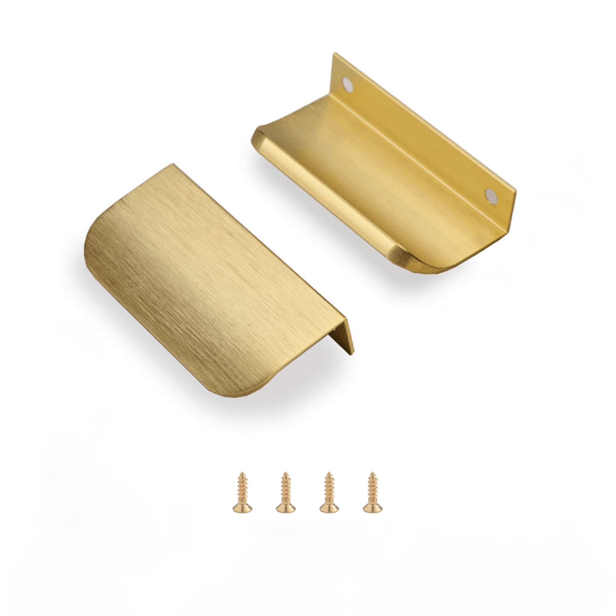 Satanga Edge Finger Tab Pull For Cabinets Kitchen Concealed Drawer Pulls Aluminum Flat Hidden Back Mount Door Handle Home 10 Pac