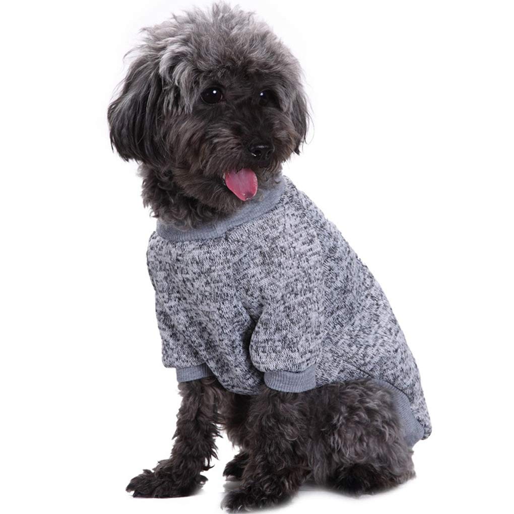 Chborless Pet Dog Classic Knitwear Sweater Warm Winter Puppy Pet Coat Soft Sweater Clothing For Small Dogs (Xs, Grey)