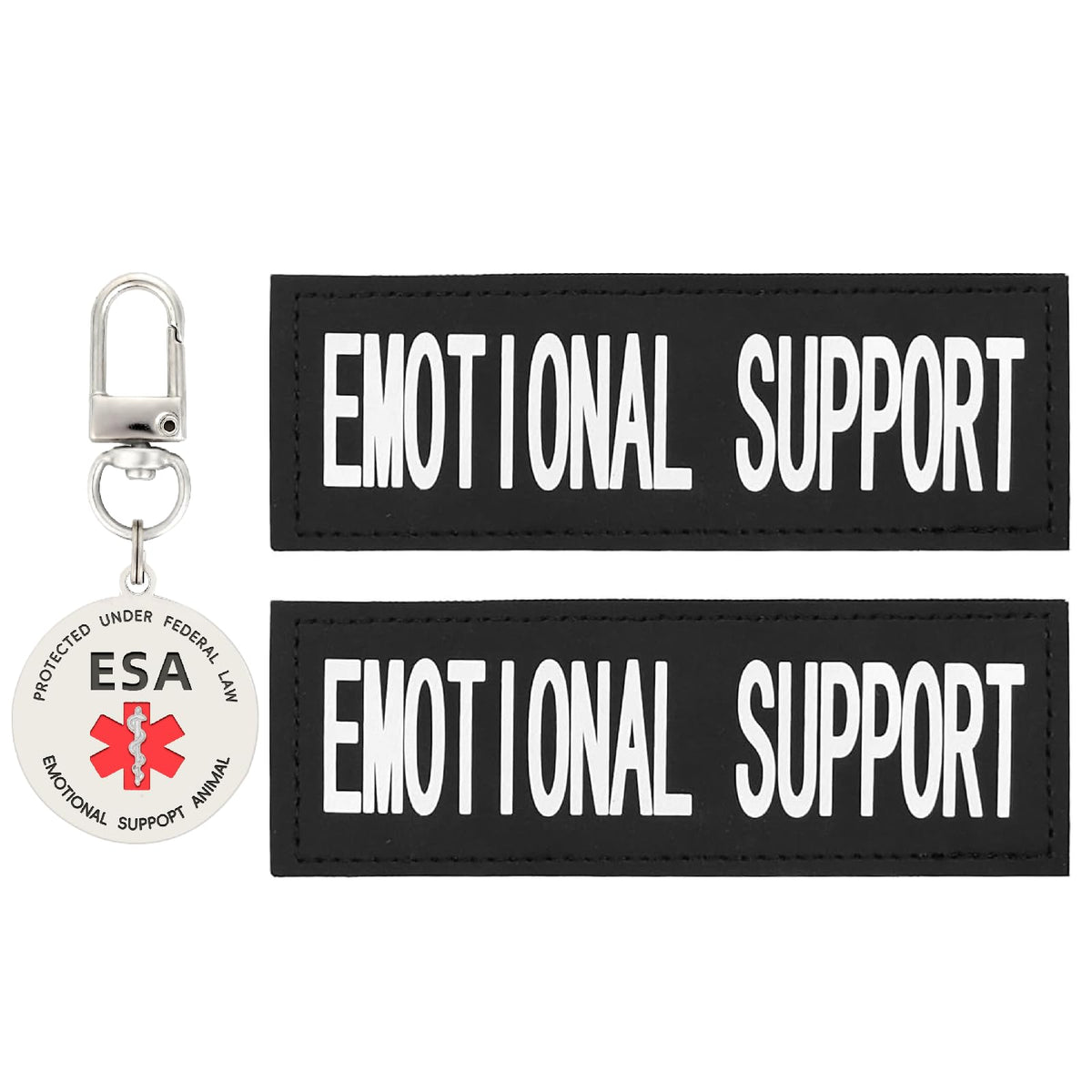Mydeeryoo Emotional Support Dog Patches 2 Pcs, Emotional Animal Esa Dog Id Tag, Easily Attach To Collar, Harness (M)