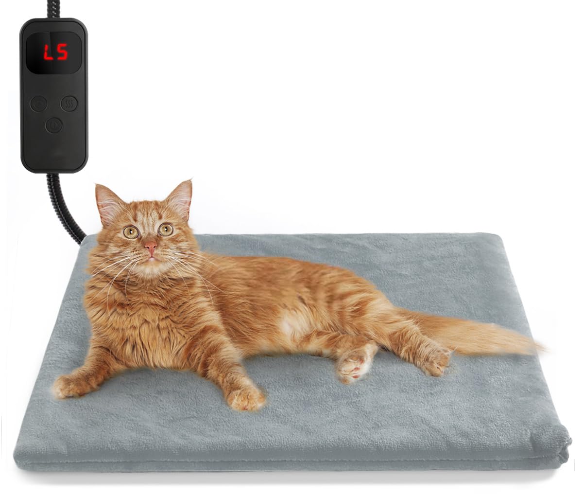 Lamlingo Pet Heating Pad For Cat Dog,Extremely Waterproof Heated Cat Bed Outdoor&Indoor,Adjustable Heated Dog Blanket Mat With 6