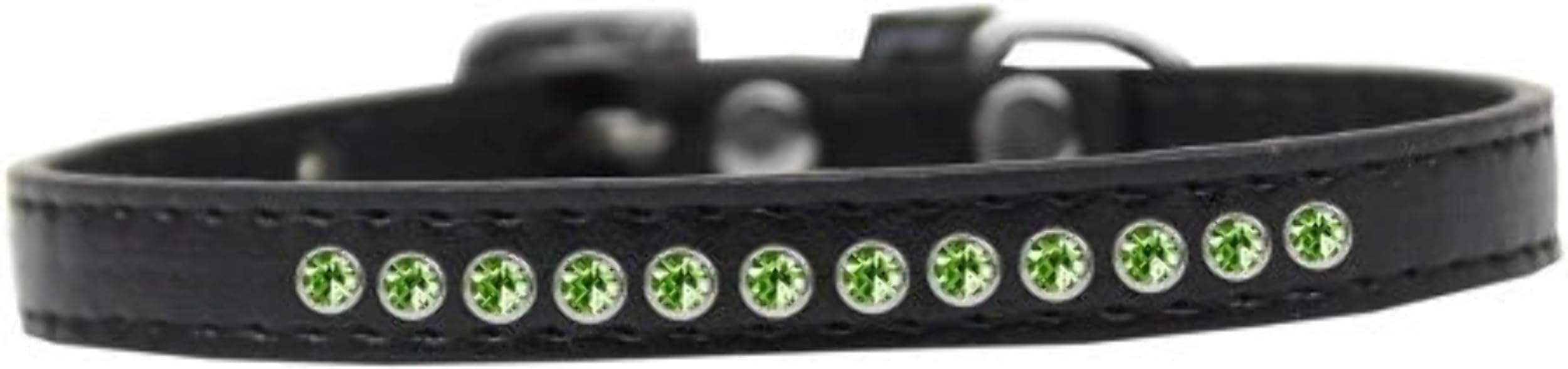 Dog, Puppy & Pet Fashion Collar, Lime Green Crystal Rimsets Black 8