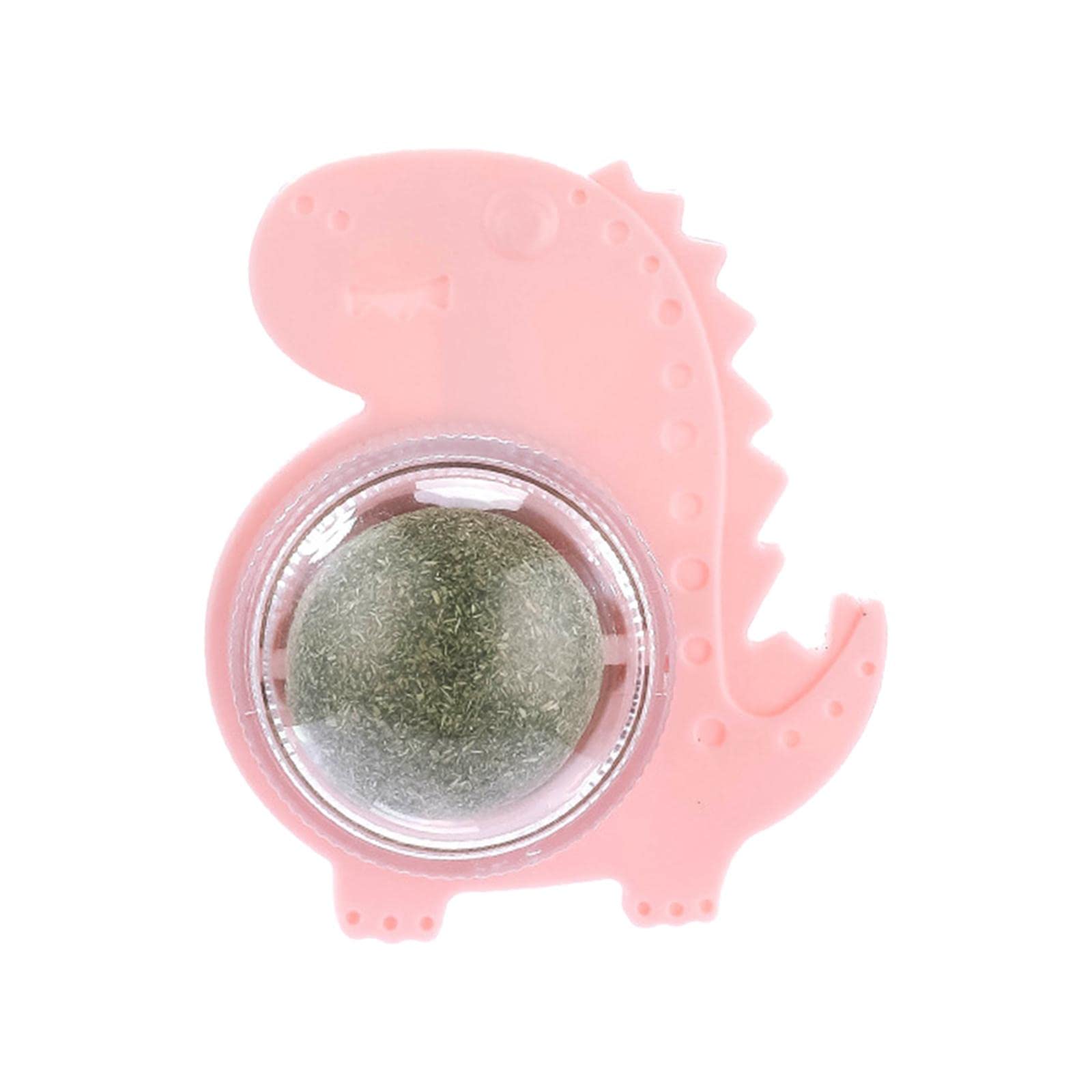 Ecomistiq Natural Catnip Balls Removable Healthy Rotating For Playing Grinding Licking Pink| Toys| Cat Supplies |Pet