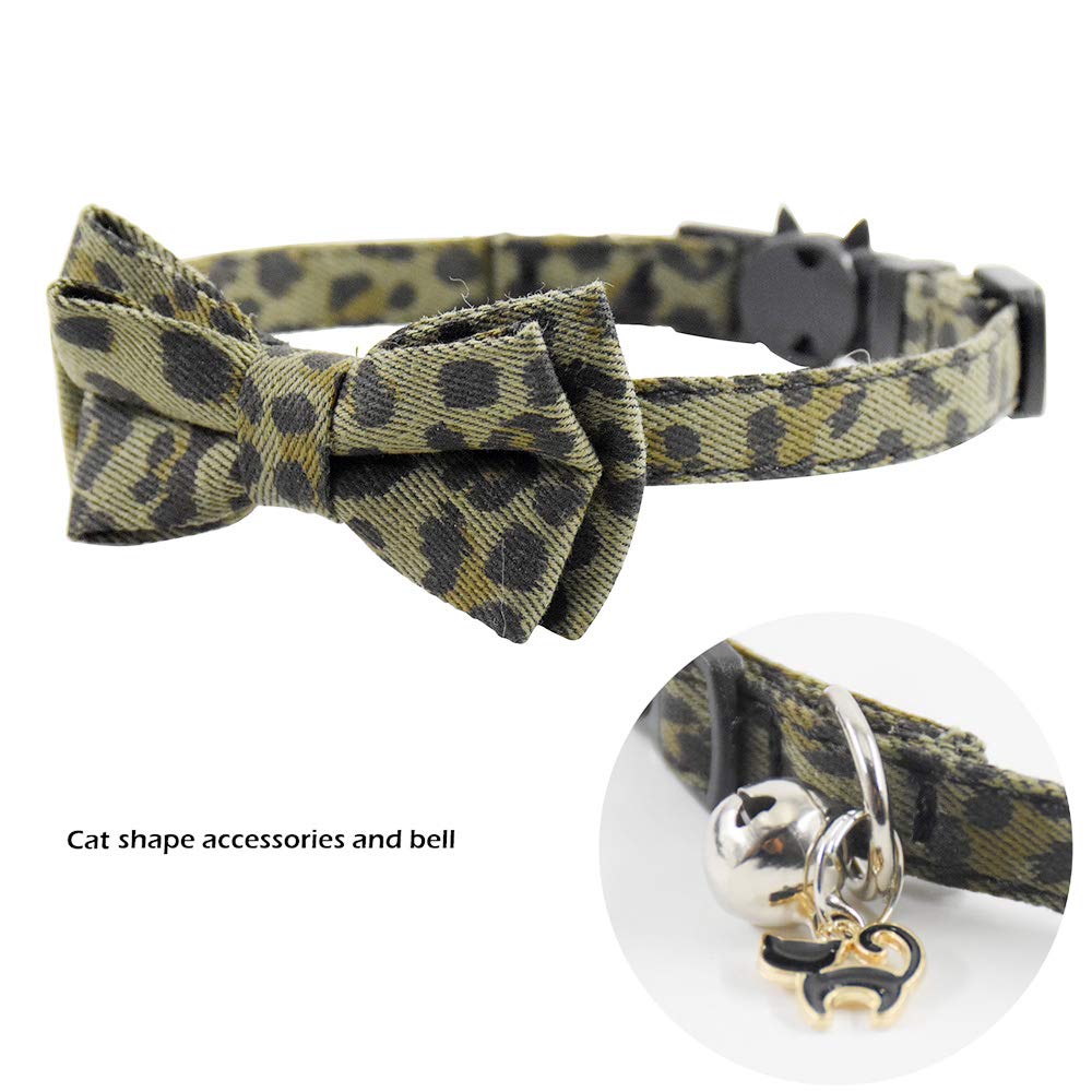 Bowtie Cat Collars Breakaway With Bell, Adjustable Cute Kitty Collars Safety Buckle Kitten Collar For Cat Puppy 7.5-11In (17)