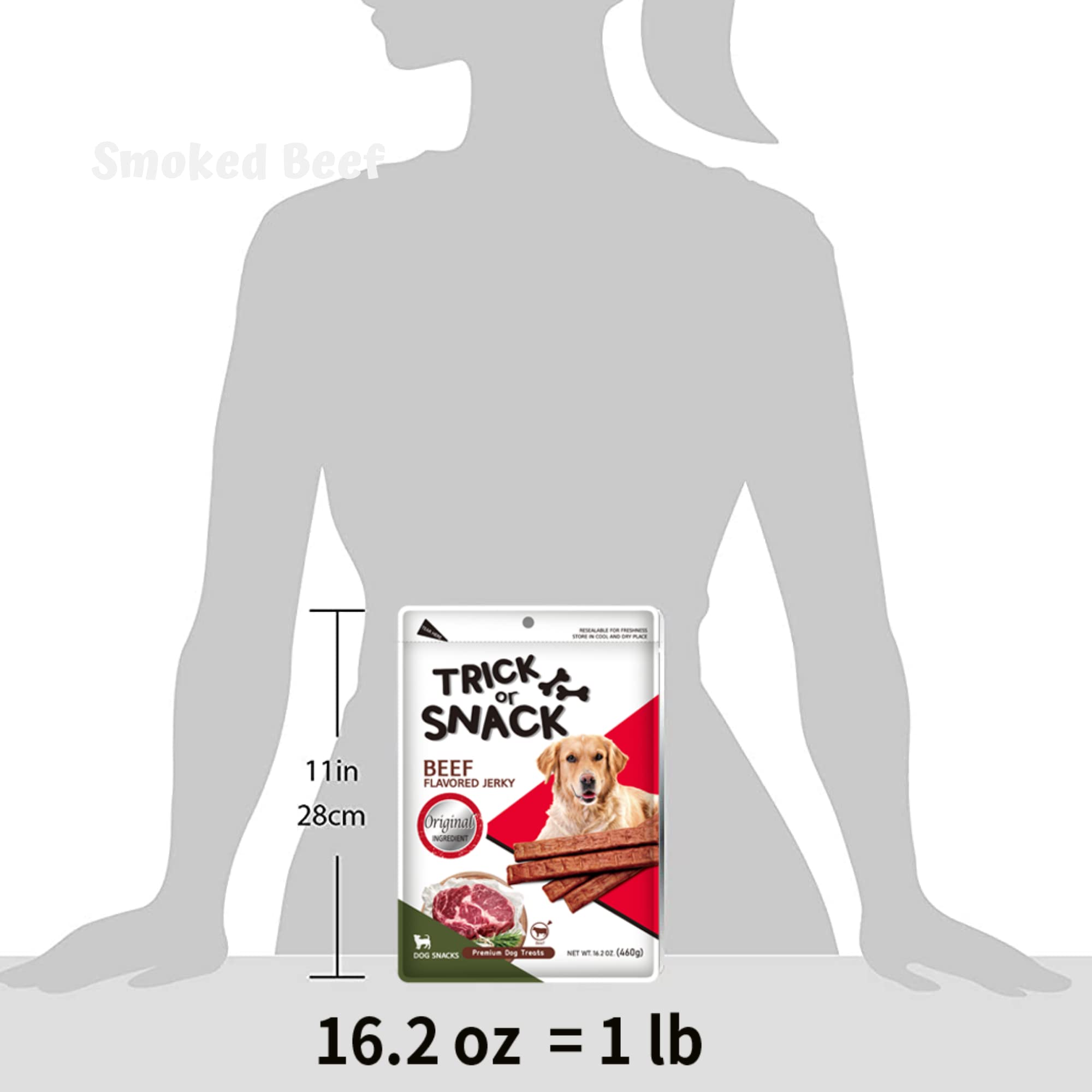 TRICK OR SNACK 1 LB Variety Pack of Natural Grillers Dog Jerky Treats - Perfect for Training, Walking, and Treating - Made with