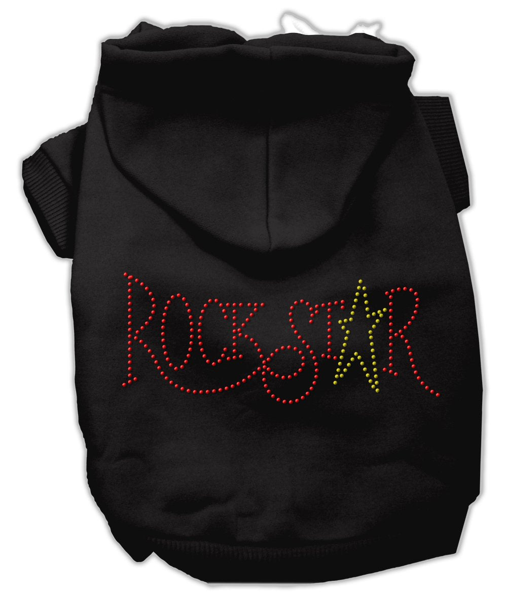 Pet, Dog & Cat Hoodie Rhinestone, &quot;Rockstar&quot; Black 3XL (25-35 lbs.)