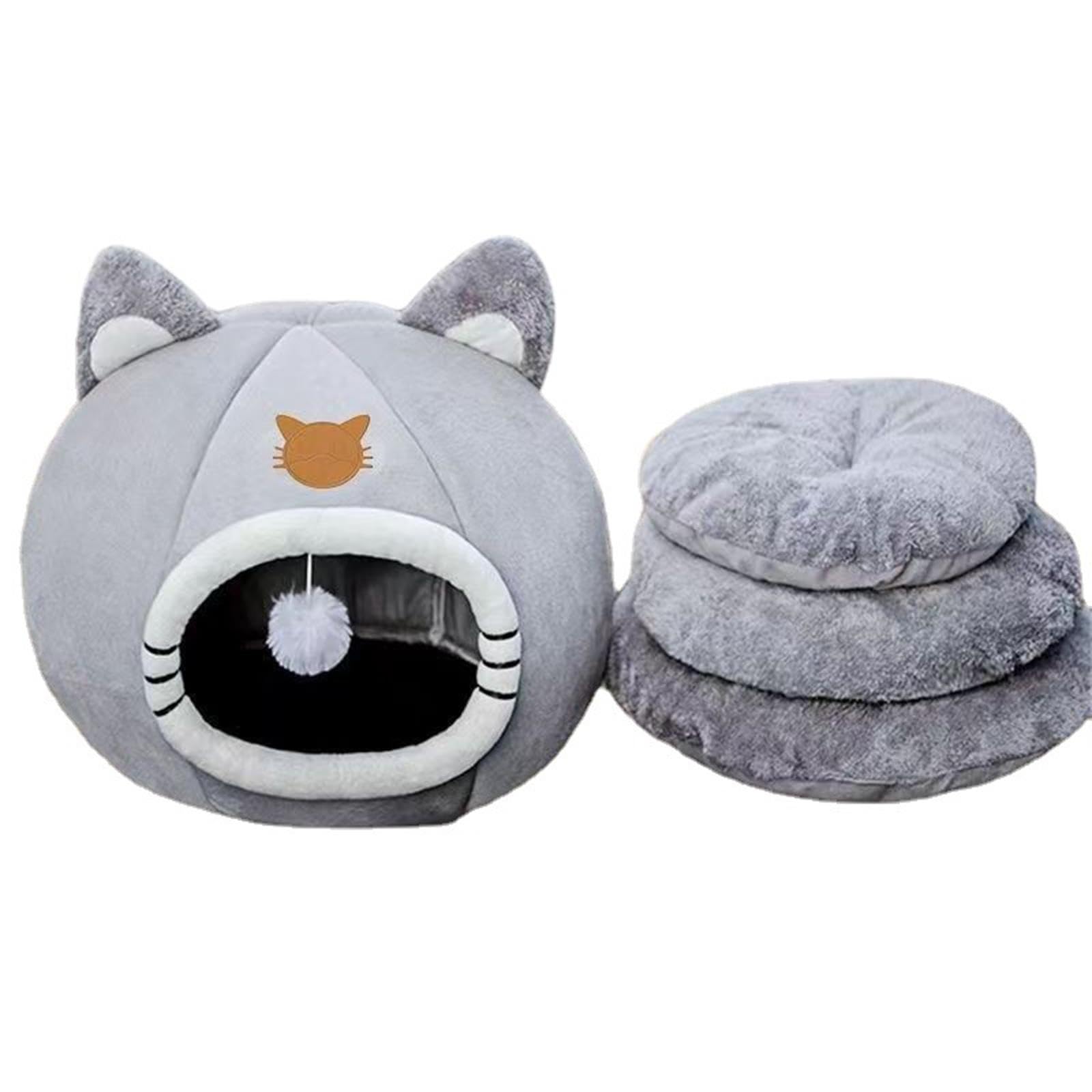APIRILY Semi Closed Dog Cat Nest Cozy Kennel with Hanging Toy Snooze Cat Bed for Dog XL | Pet Supplies | Cat Supplies | Beds