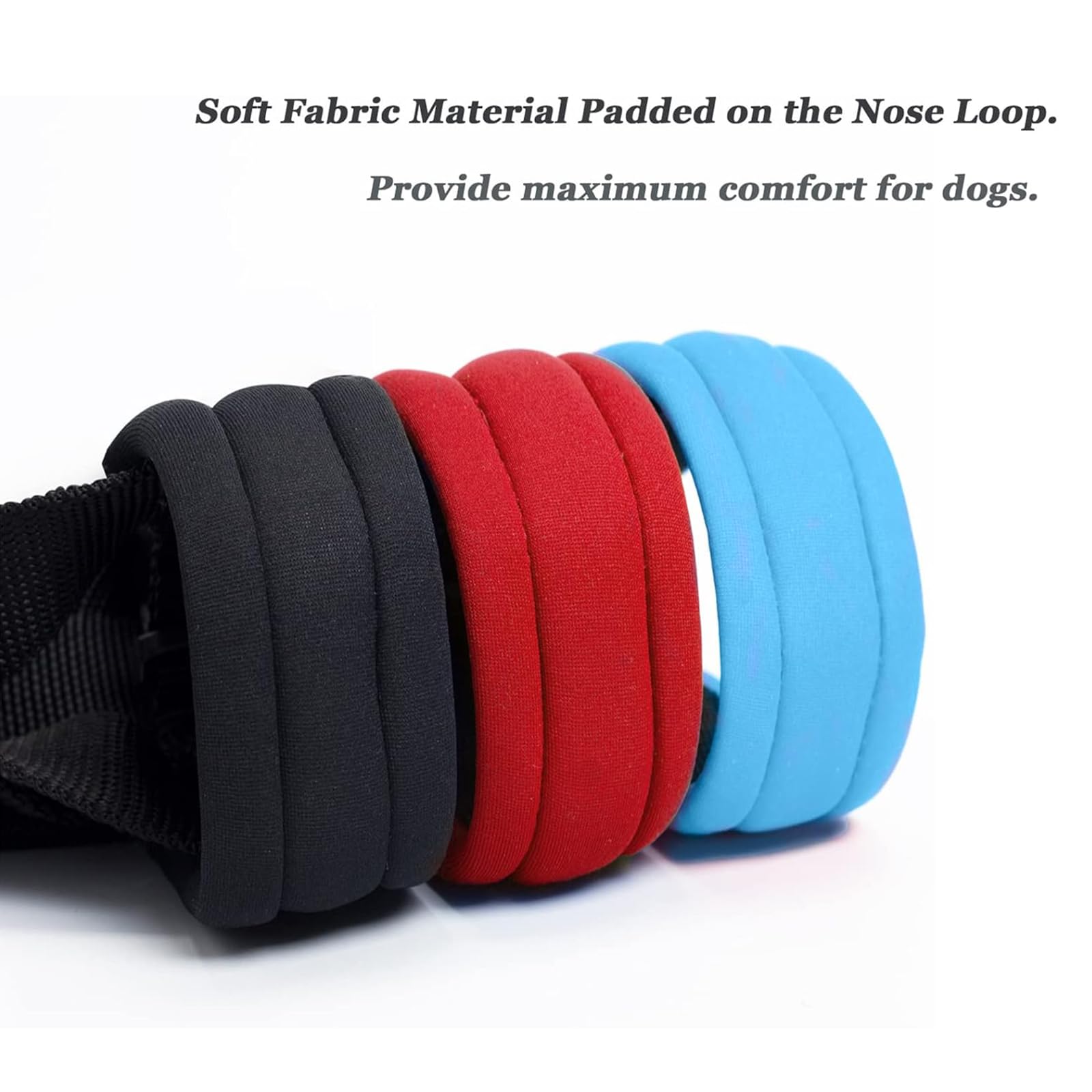 Dog Head Collar with Soft Fabric, Dog Head Harness for Dog to Stop Pulling with Adjustable Loop(M,Lake Blue)