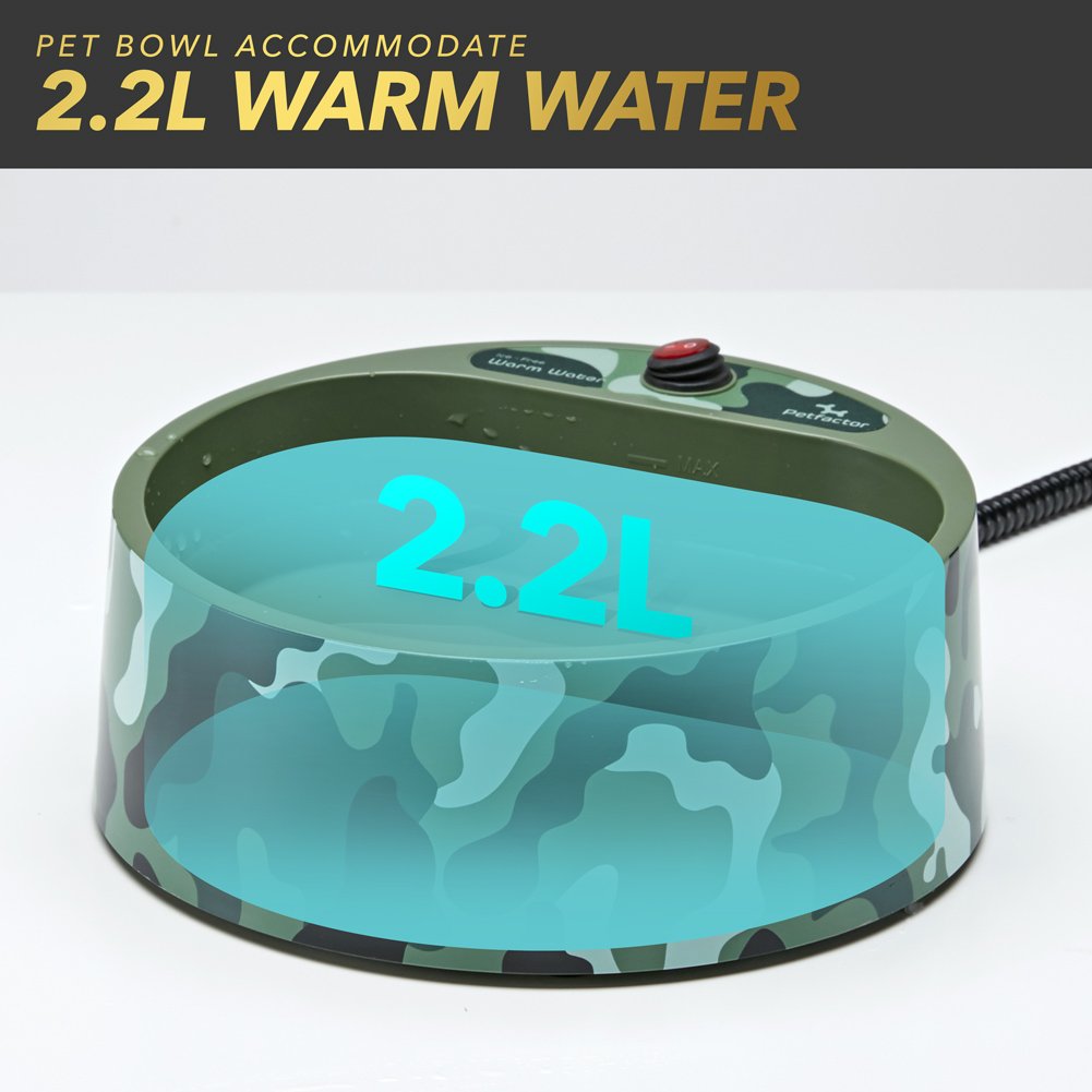 Petfactors Heated Pet Bowl, Outdoor Pet Thermal Water Bowl, Dog Cat Heated Water Bowl with 69 Inch Chew Resistant Cord and Water