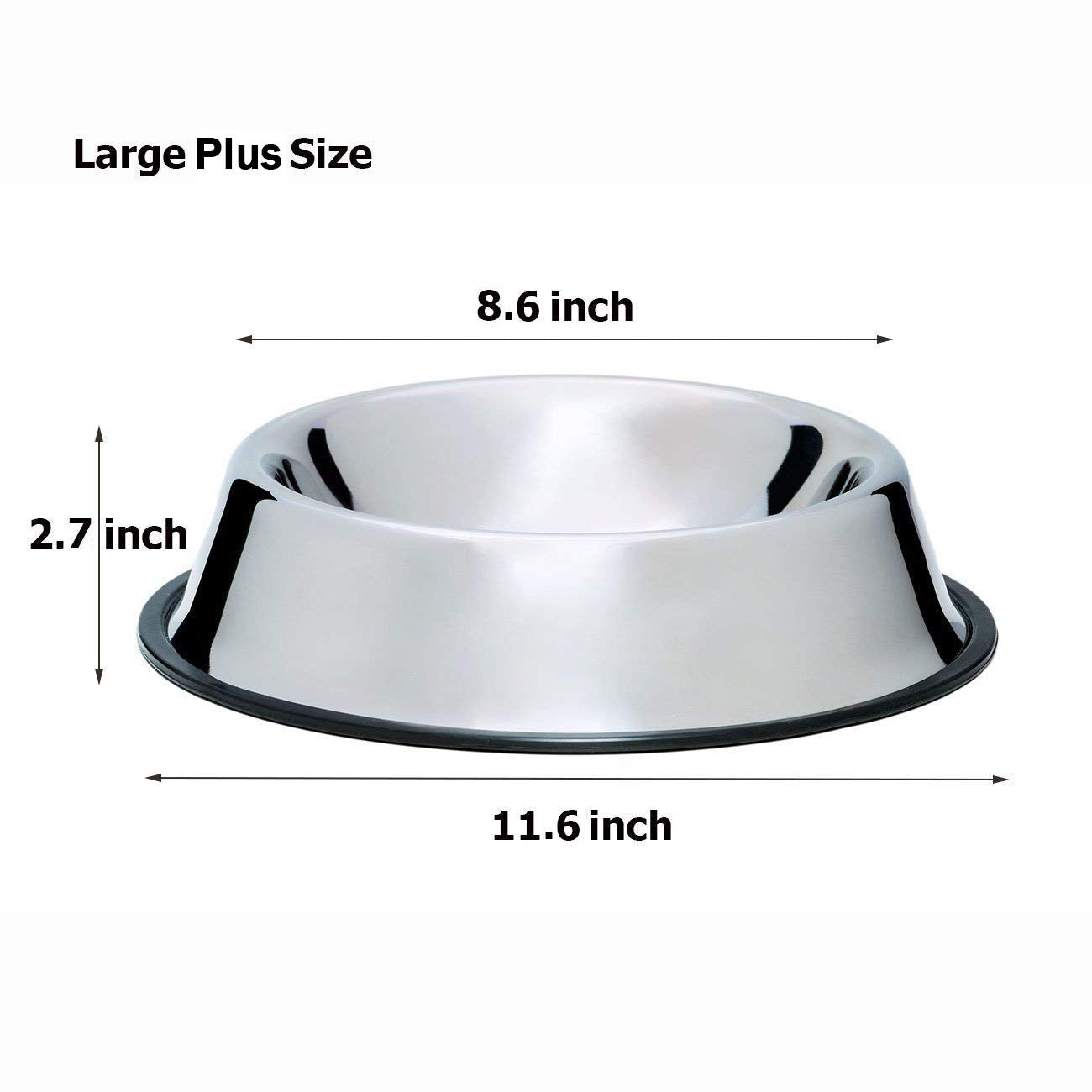 Mlife Stainless Steel Dog Bowl with Rubber Base for Small/Medium/Large Dogs, Pets Feeder Bowl and Water Bowl Perfect Choice (Set