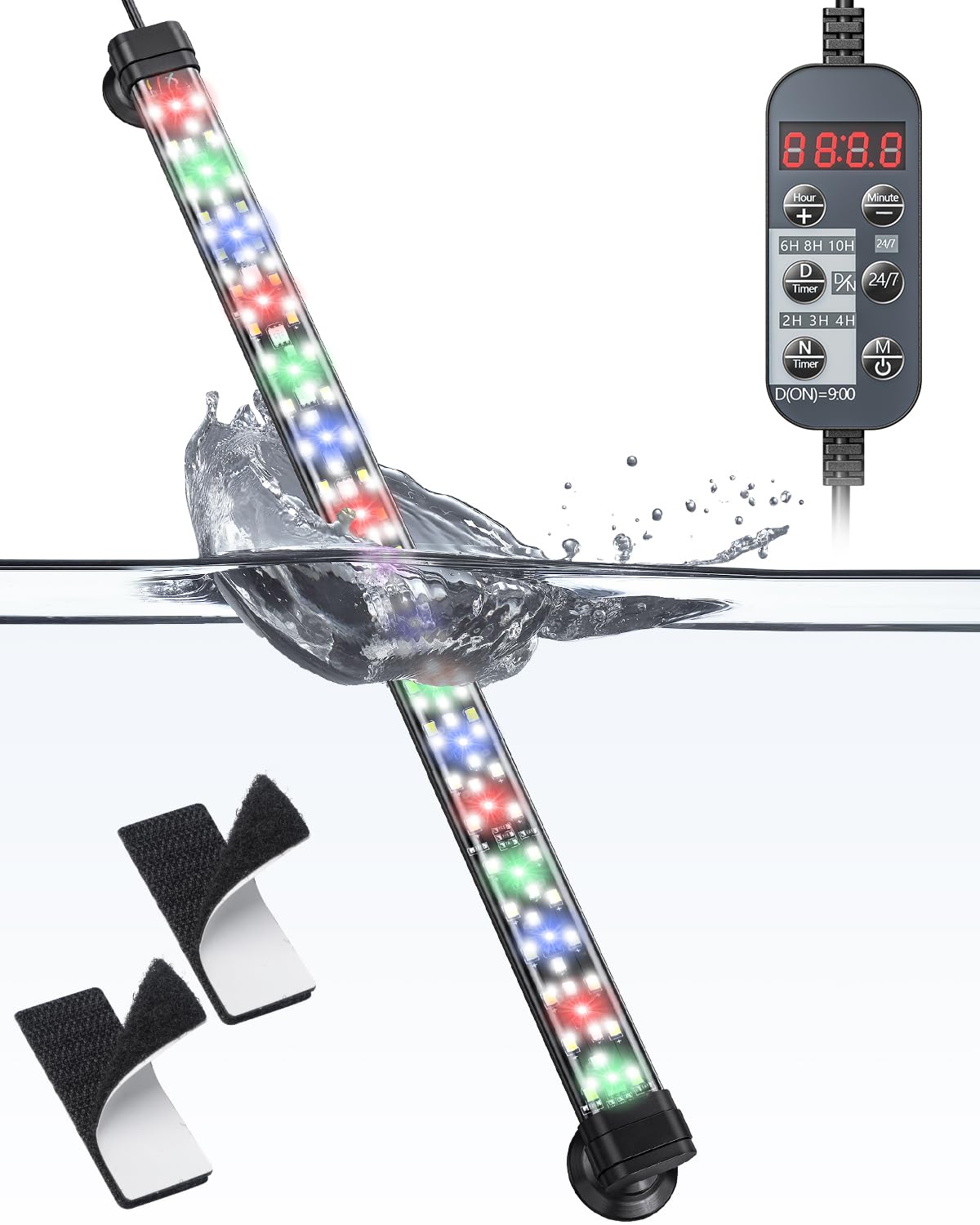 Pawfly 8 W Aquarium LED Light 16 Inch 24/7 Fish Tank Light with Full Spectrum IPX8 Waterproof Light Multi-Colored LEDs with D/N 