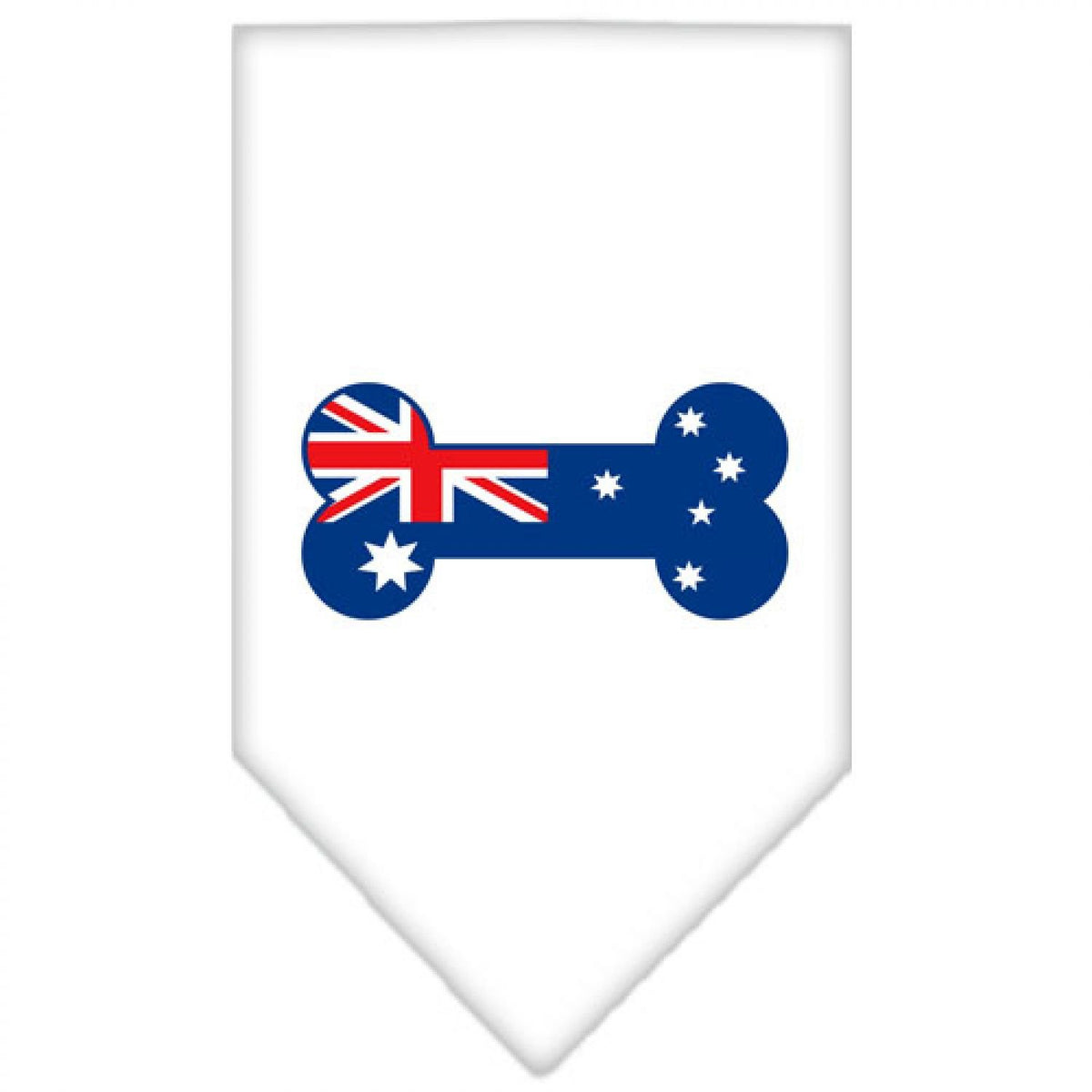 Mirage Pet Products Bone Flag Australian Screen Print Bandana for Pets, Large, White