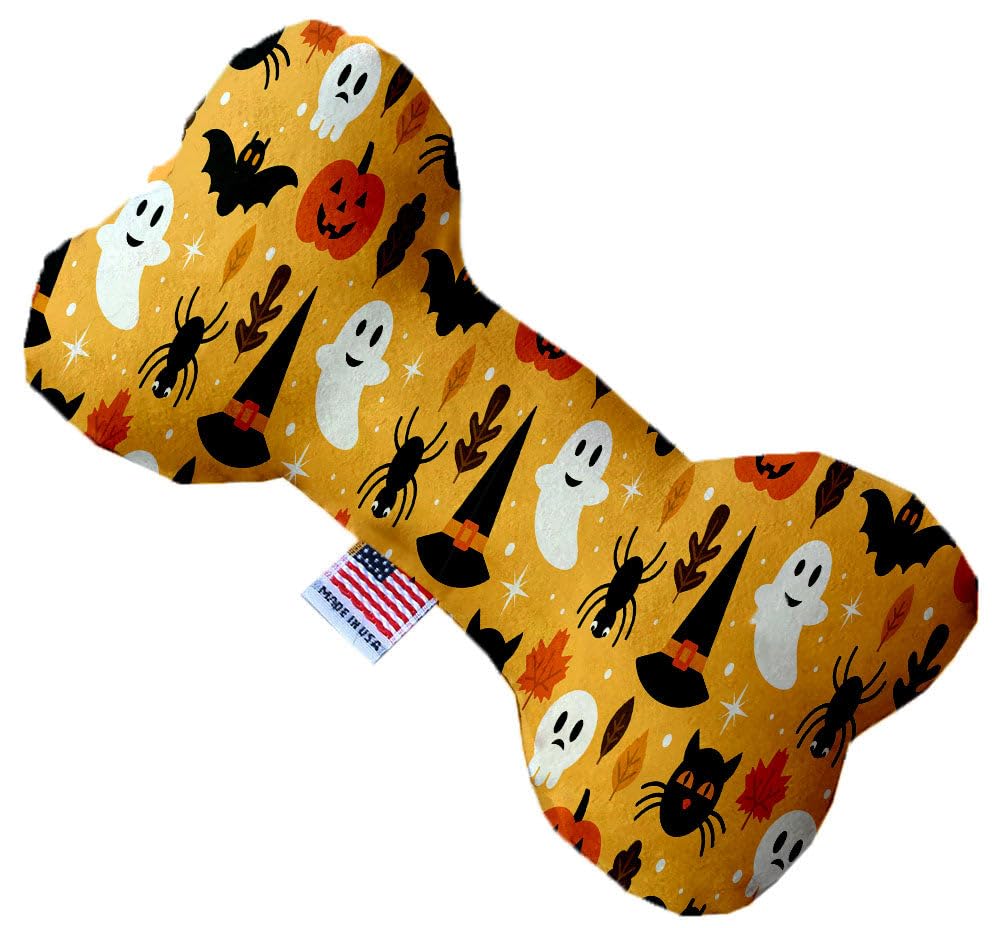 Halloween Pet & Dog Plush Heart or Bone Toy, &quot;Trick-Or-Treat Group&quot; (Available in different sizes, and 10 different patterns!) Happy Halloween 6&quot; Plush Bone