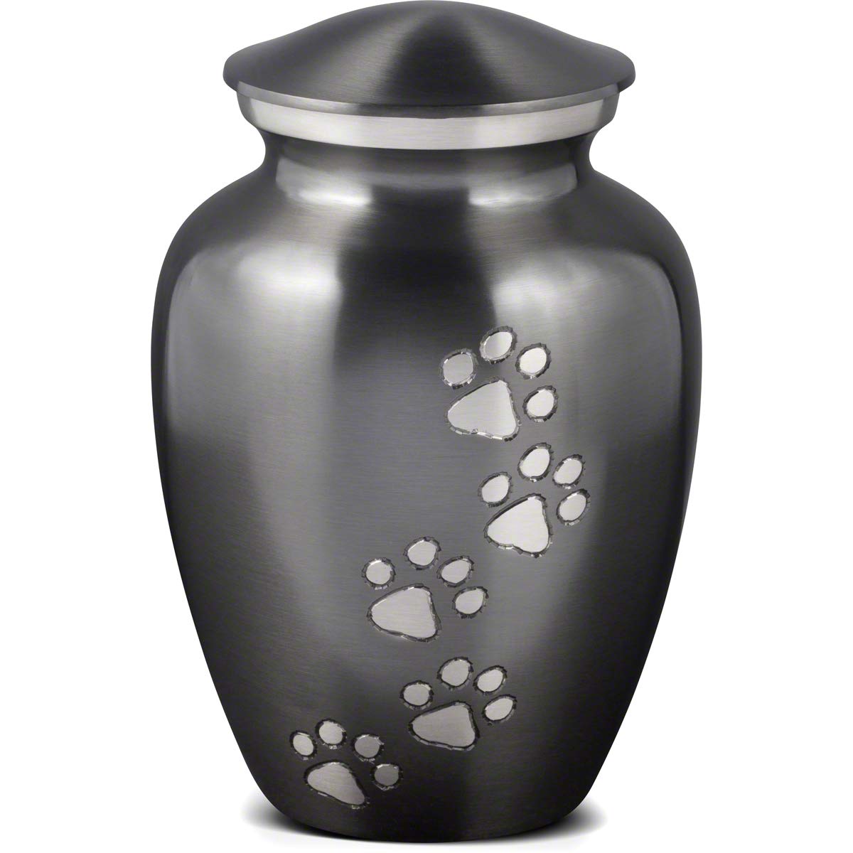 Best Friend Services Pet Urn - Ottillie Paws Legacy Memorial Pet Cremation Urns For Dogs And Cats Ashes Hand Carved Brass Memory Keepsake Urn (Slate, Vertical, Pewter, X-Large)