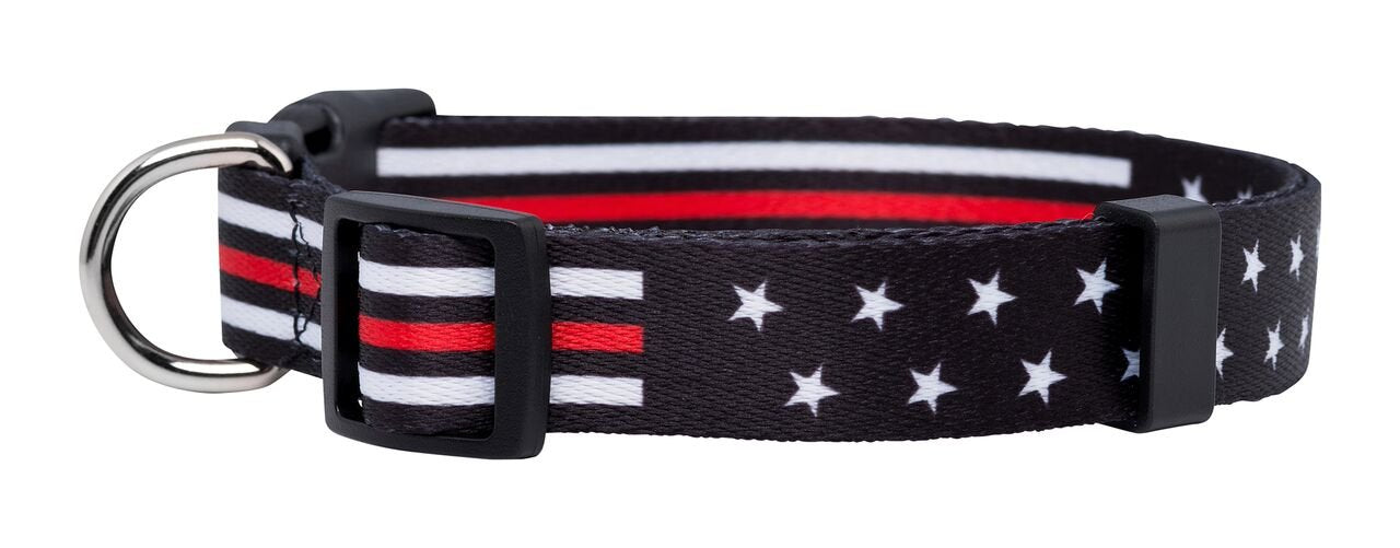Thin Red Line Dog Collar- Stars (Small)