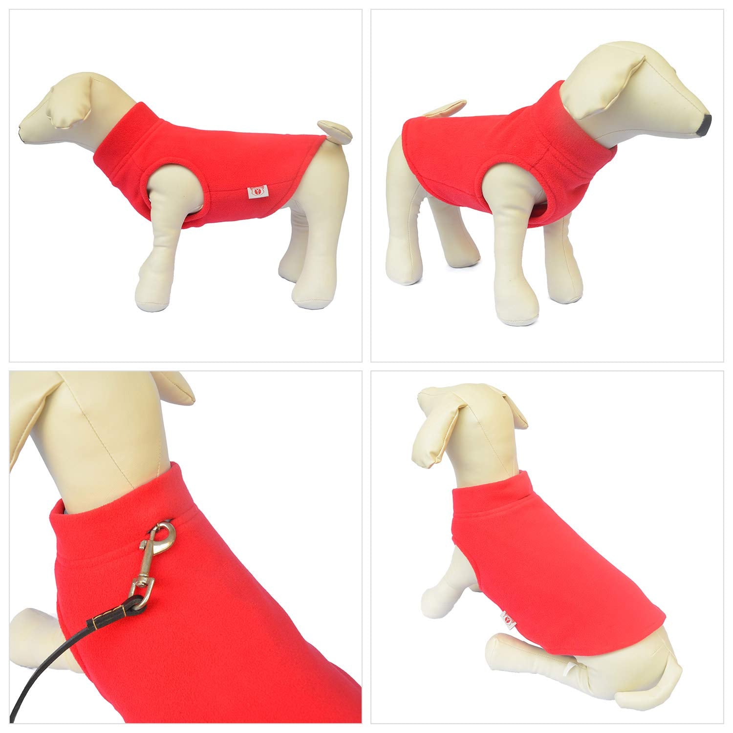 Dog Winter Vest Warm Breathable Dog Polar Fleece Vest Jacket, Lightweight Winter Coat With Leash Neck Hole For Small Medium Large Dogs Red Xl