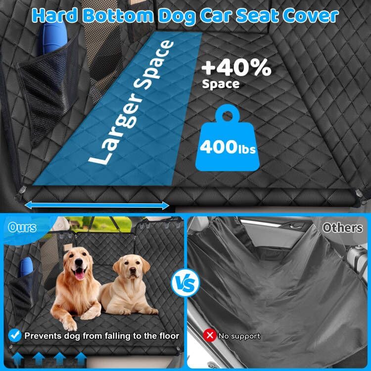 Urpower Xl Dog Back Seat Extender For Crew Cab Truck, Hard Bottom Dog Car Seat Cover Waterproof Dog Car Hammock Pet Backseat Bed