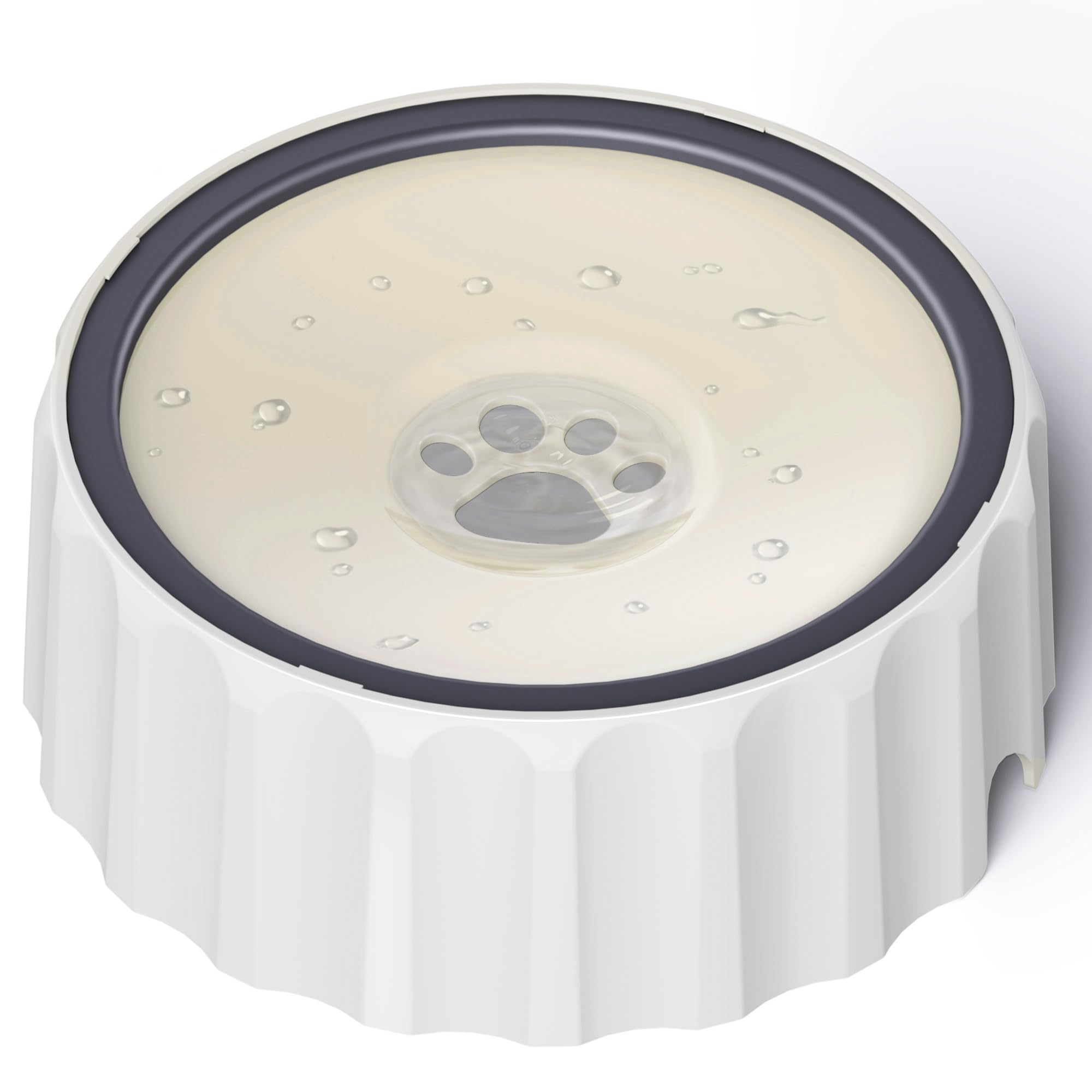 Forwh No Spill Large Capacity 70Oz/2L Non Slip Slow Water Bowl For Dogs And Cats - Beige