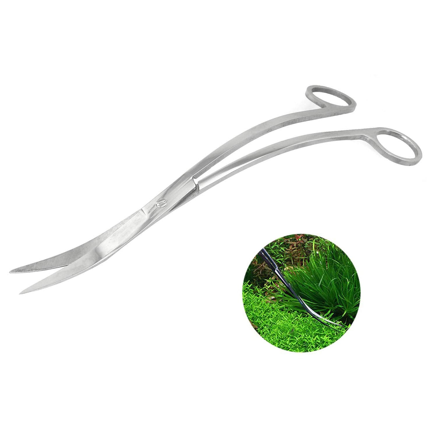 RLECS Aquarium Stainless Steel Water Grass Scissors 9.8 Sand Leveler Aquatic Plant Tongs Scissors Fish Tank Landscaping Tools