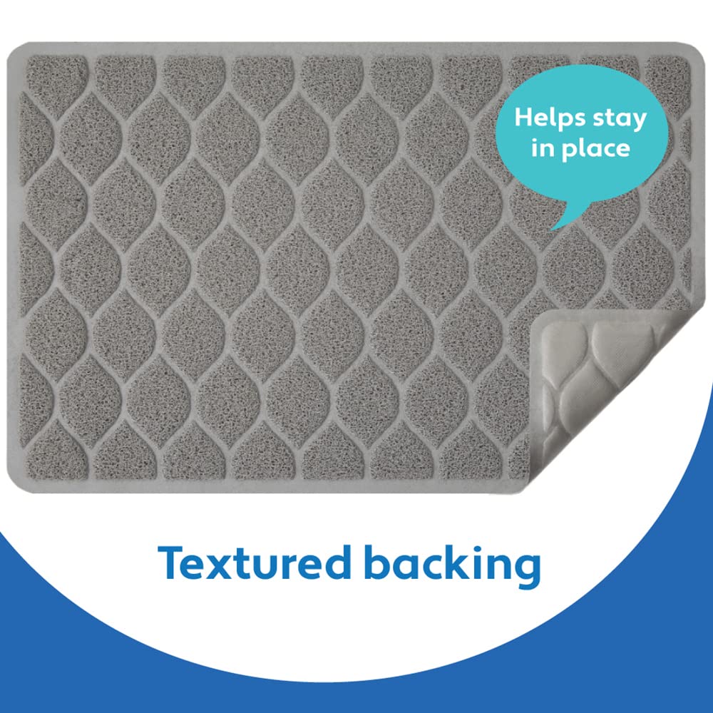 Mighty Monkey Waterproof Bpa Free Cat Litter Box Trapping Mat, Easy Clean Floors, Textured Baking, Soft On Sensitive Kitty Paws, Cats Accessories, Less Waste, Stays In Place, 24X17, Slate Gray