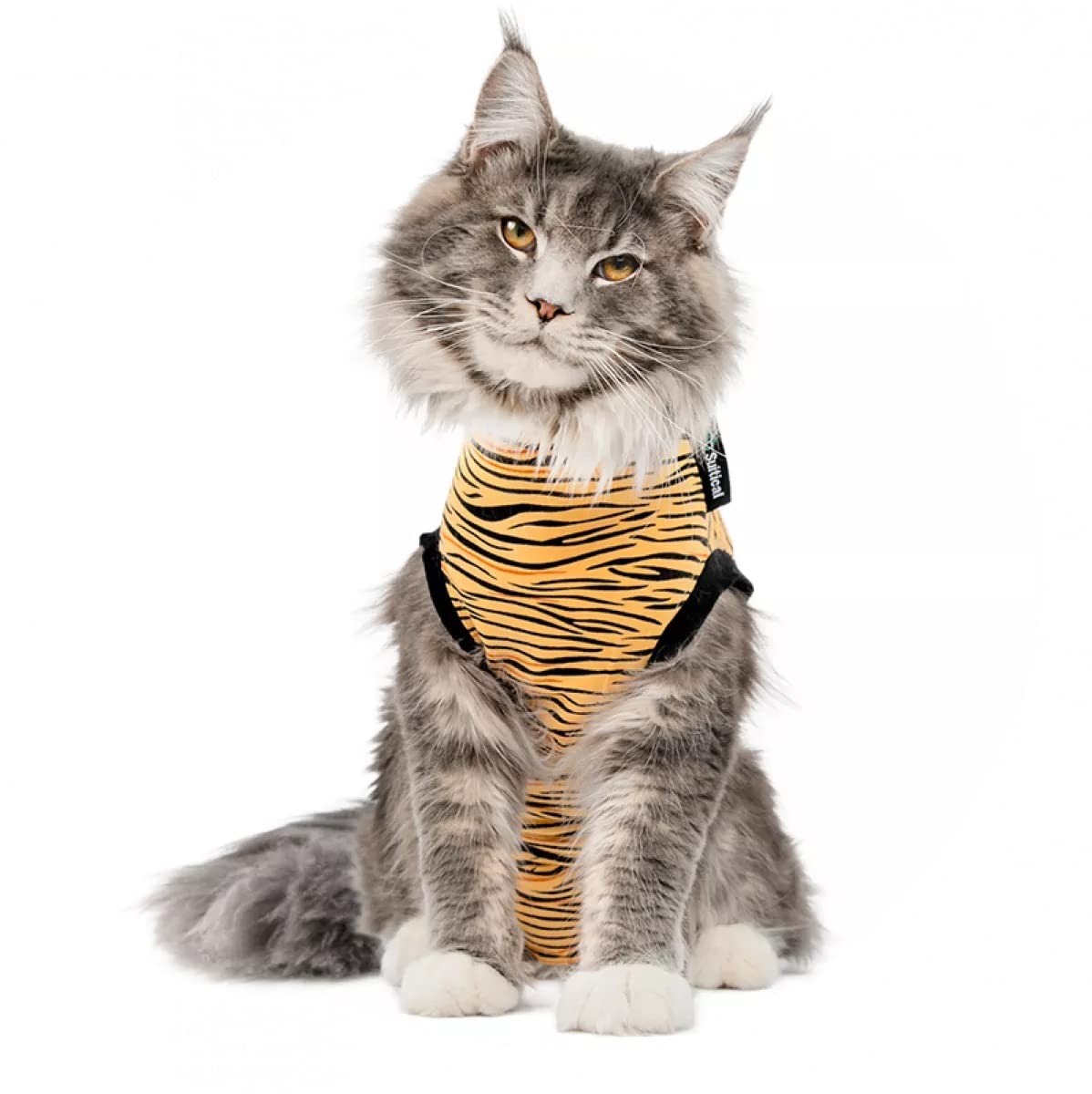 Suitical Cat Recovery Suit For Spay, Neuter, Suture, Incision, & Skin Conditions - Breathable Fabric With Back Opening - 3Xs, Ti