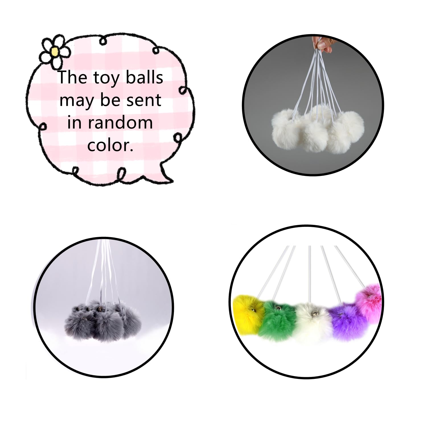 Shengocase 14.6'' Light Grey Nest Basket Lounger Hammock Bed For Cat Tree Tower Replacement, 5-Pack Hanging Toys, Cat Tree Acces