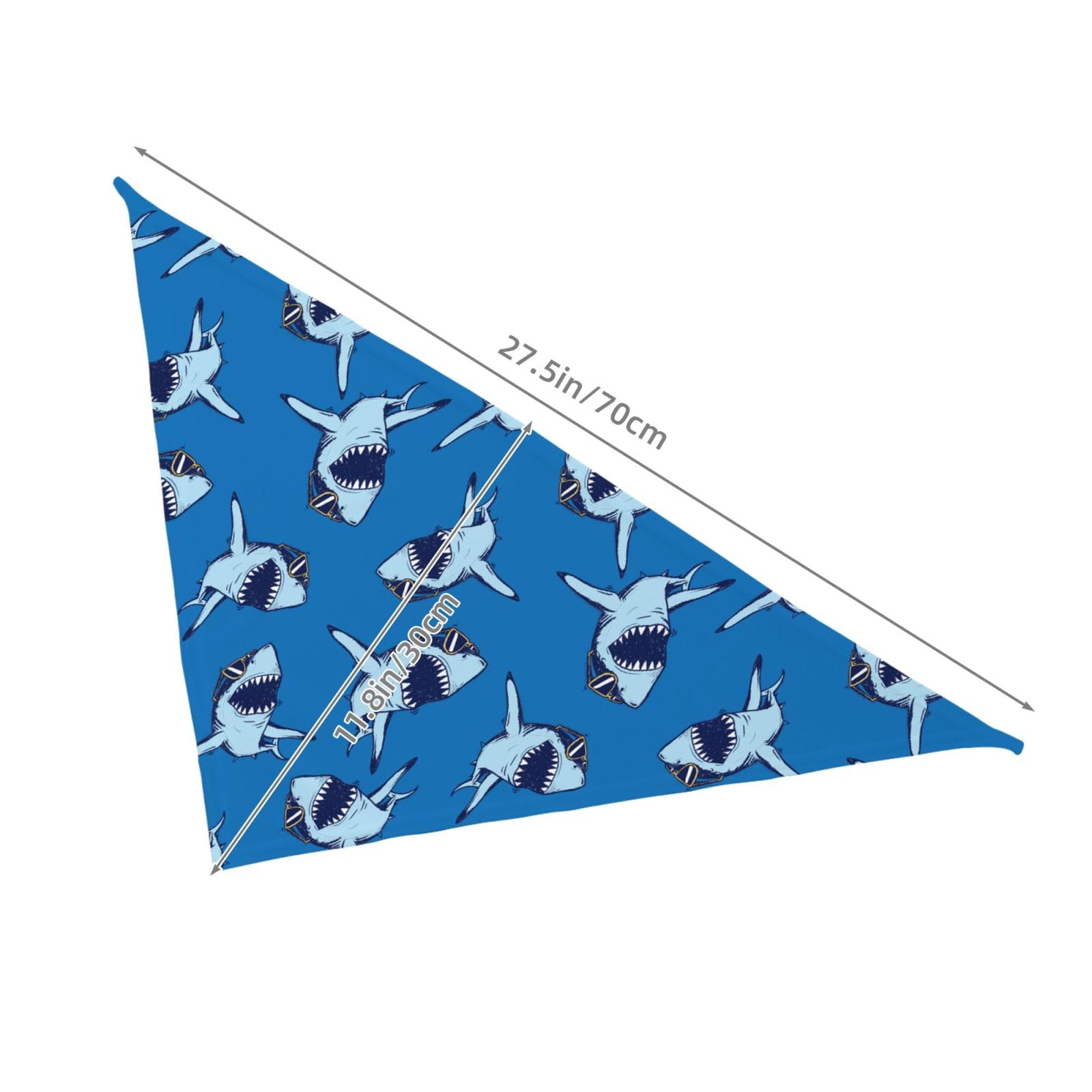 Cartoon Shark Dog Bandana Scarf Triangle Bibs Pet Accessories Cat Kerchief