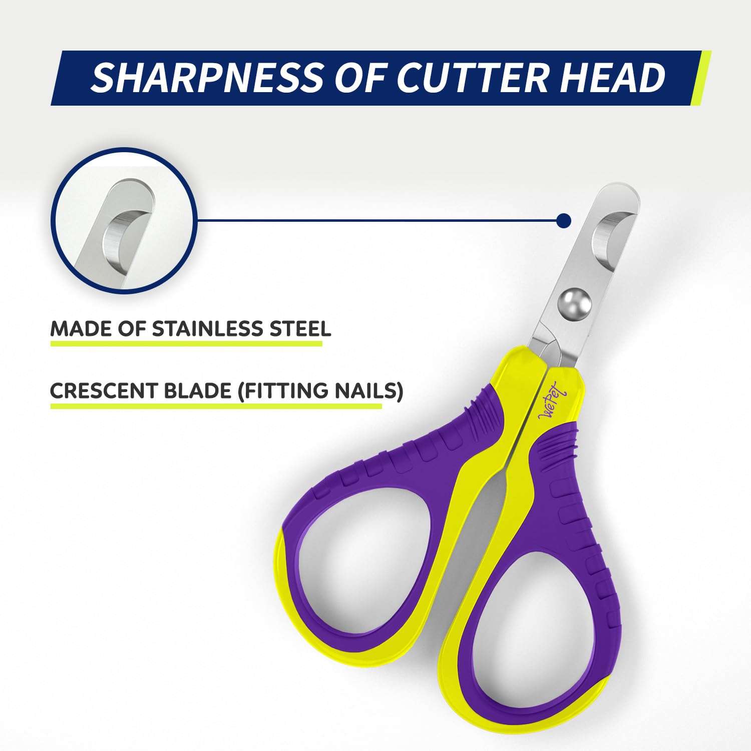 Wepet Pet Nail Clippers U07.1, Professional Claw Trimmer, Bended Scissor Special For Cats, Kittens, Dogs, Puppies, Small Animals