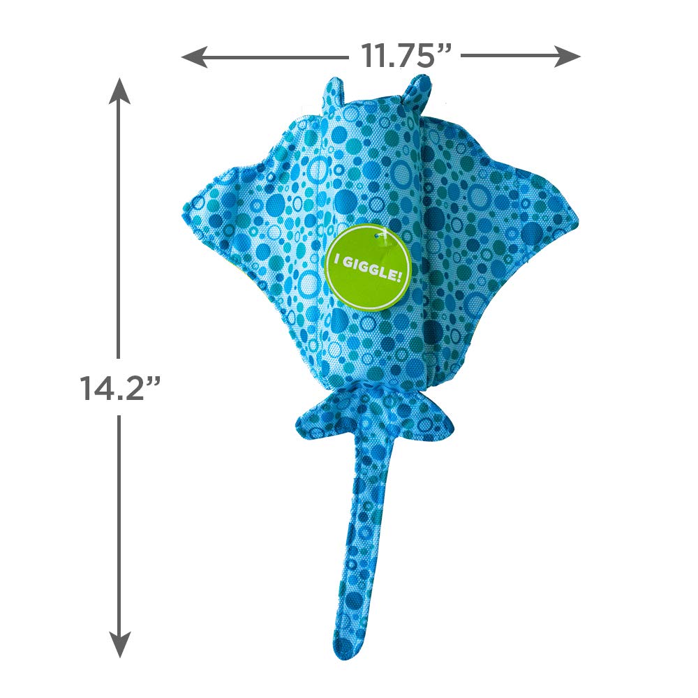 Outward Hound Floatiez Stingray Large Interactive Dog Toy - Blue & Yellow, 14.2x11.75 Inch, Perfect for Water Play