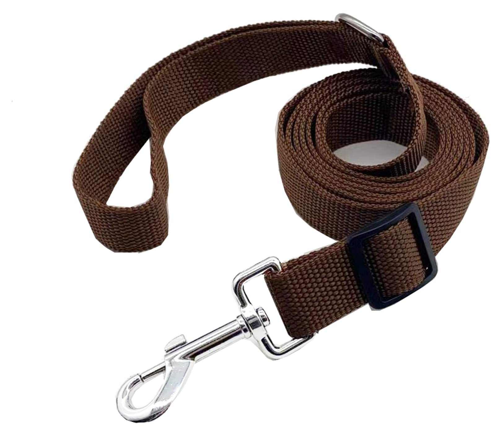 6Ft/ 10Ft Adjustable Dog Leash, Nylon Dog Leashes For Medium Large Dogs (10Ft, Brown)