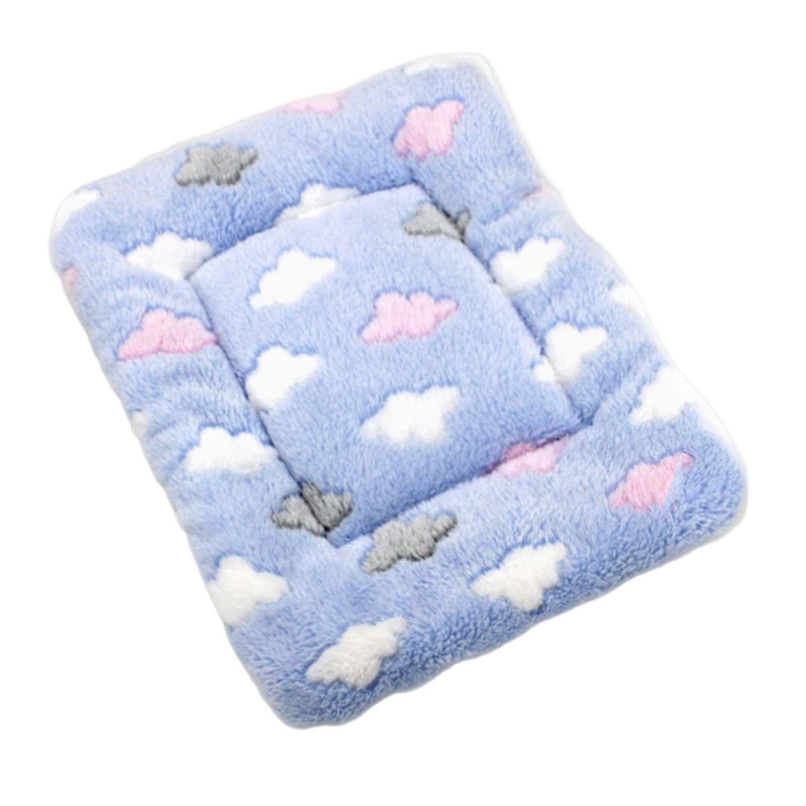 SAZ DEKOR Dog Bed Mat Cat Accessories Washable Short Plush Blanket Cat Bed Mats Blue S