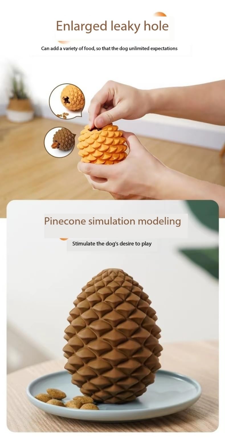 Generic Pine Cone Dog Chew Toys for Aggressive Chewers: Nearly Indestructible Dog Toy, Interactive Treat Dispensing Dog Toys for