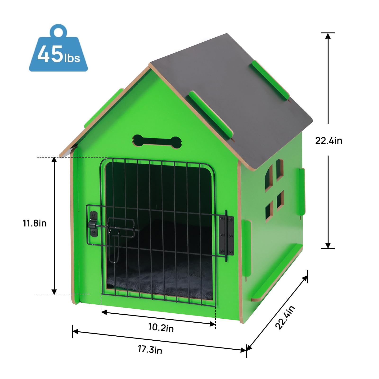 Dog House Indoor For Small Dogs Or Cats, Cozy Wooden Design, Small Indoor Bed House, With Air Vents And Elevated Floor Warm Dog