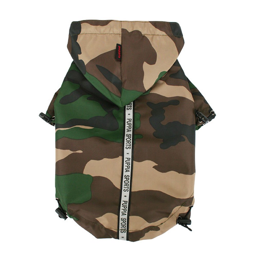 Puppia Authentic Base Jumper Raincoat, Medium, Camo