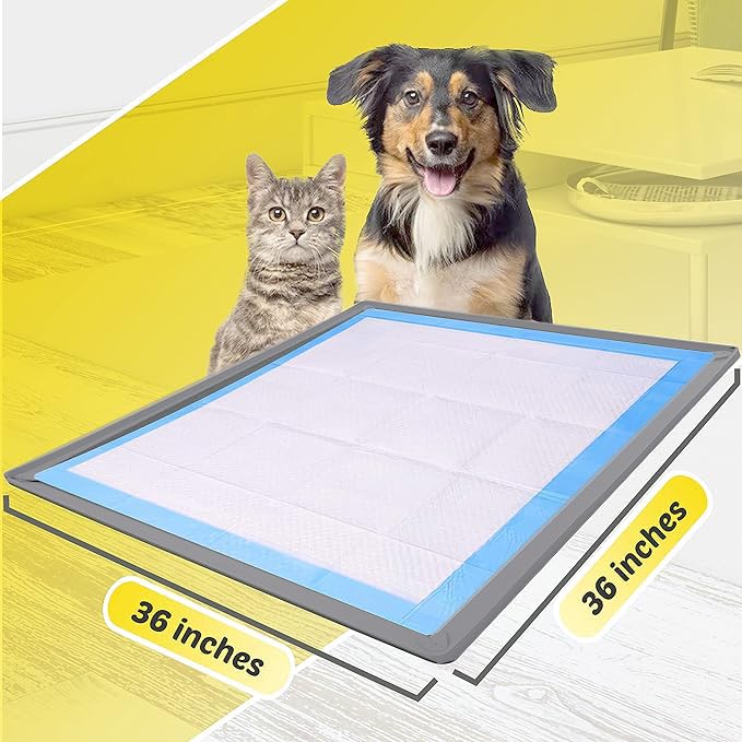 Tidyfriend Dog Pad Holder Tray For 36 X 36 Inches Training Pads - Silicon Wee Wee Holder, No Spill Pee Tray For Dogs - Easy To C