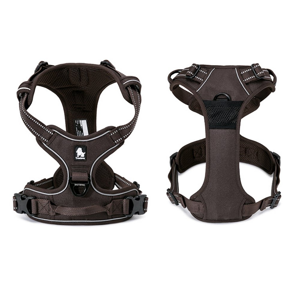 TRUE LOVE Adjustable No-Pull Dog Harness Reflective Pup Vest Harnesses Comfortable Control Brilliant Colors Truelove TLH5651(Bro