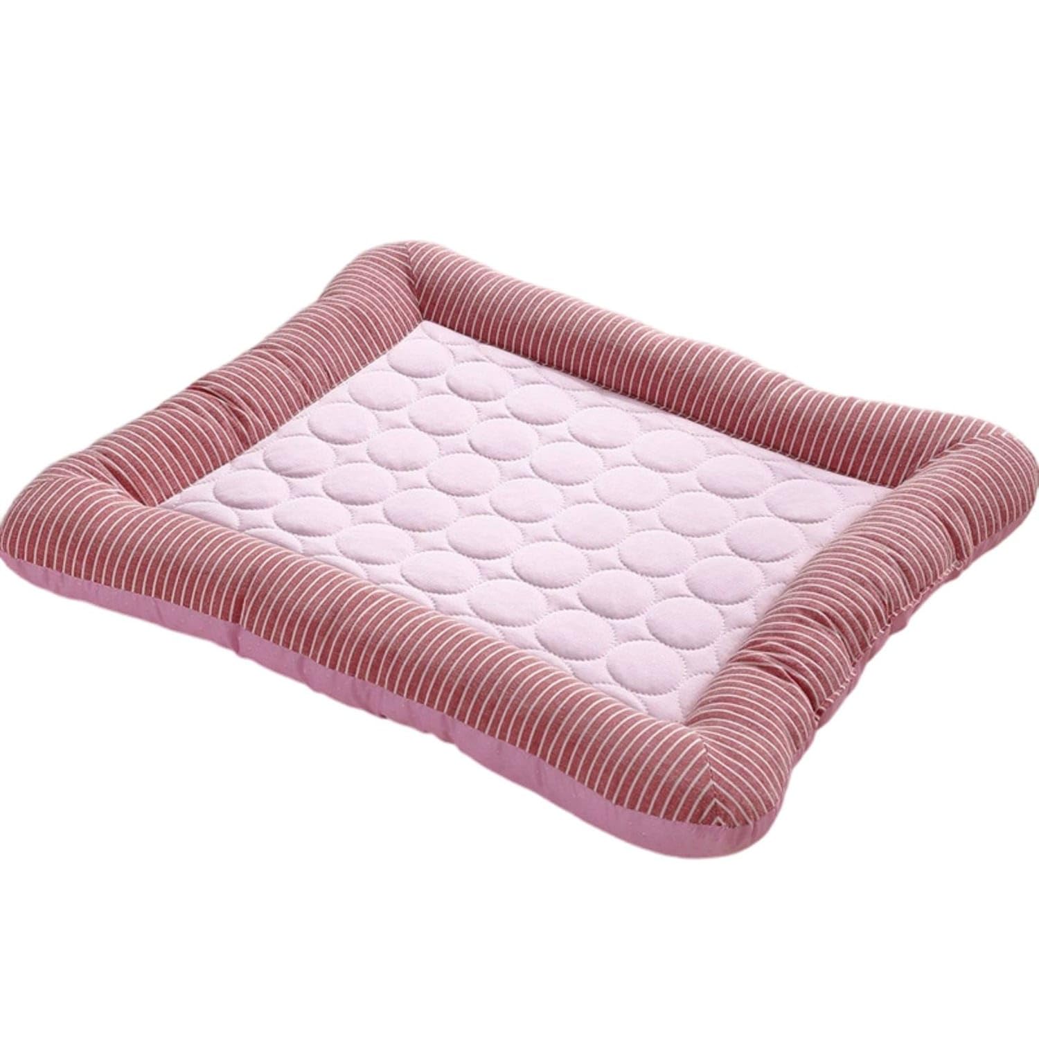 Summer Dog Cooling Mat with Raised Border Quilted Cat Cooling Bed with Padded Border Breathable Pet Bed with Raised Border NonS