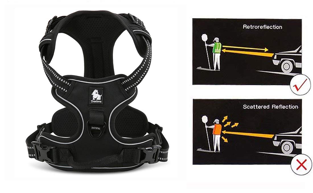 Juxzh Truelove Soft Front Dog Harness .Reflective No Pull Harness With Handle And 2 Leash Attachments Grass Green