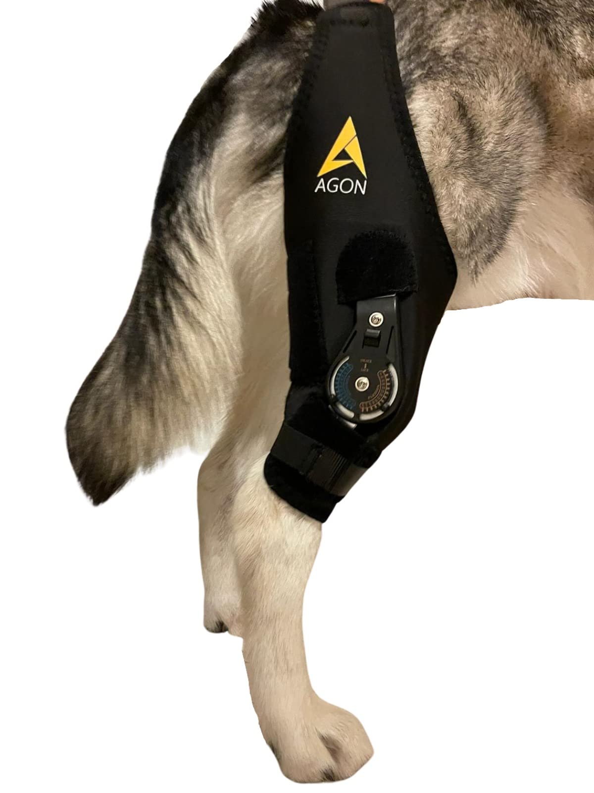AGON Dog Knee Brace - Professional Knee Support Brace for Dogs with Adjustable Hinge Stabilizer - Premium Neoprene Hip Brace for