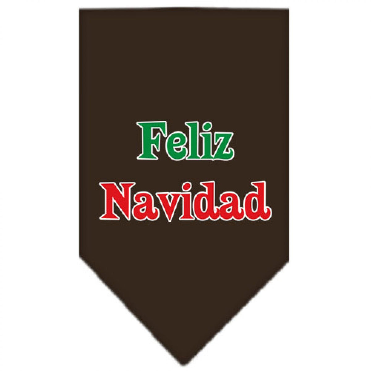 Christmas Pet and Dog Bandana Screen Printed, &quot;Feliz Navidad&quot; Cocoa Large