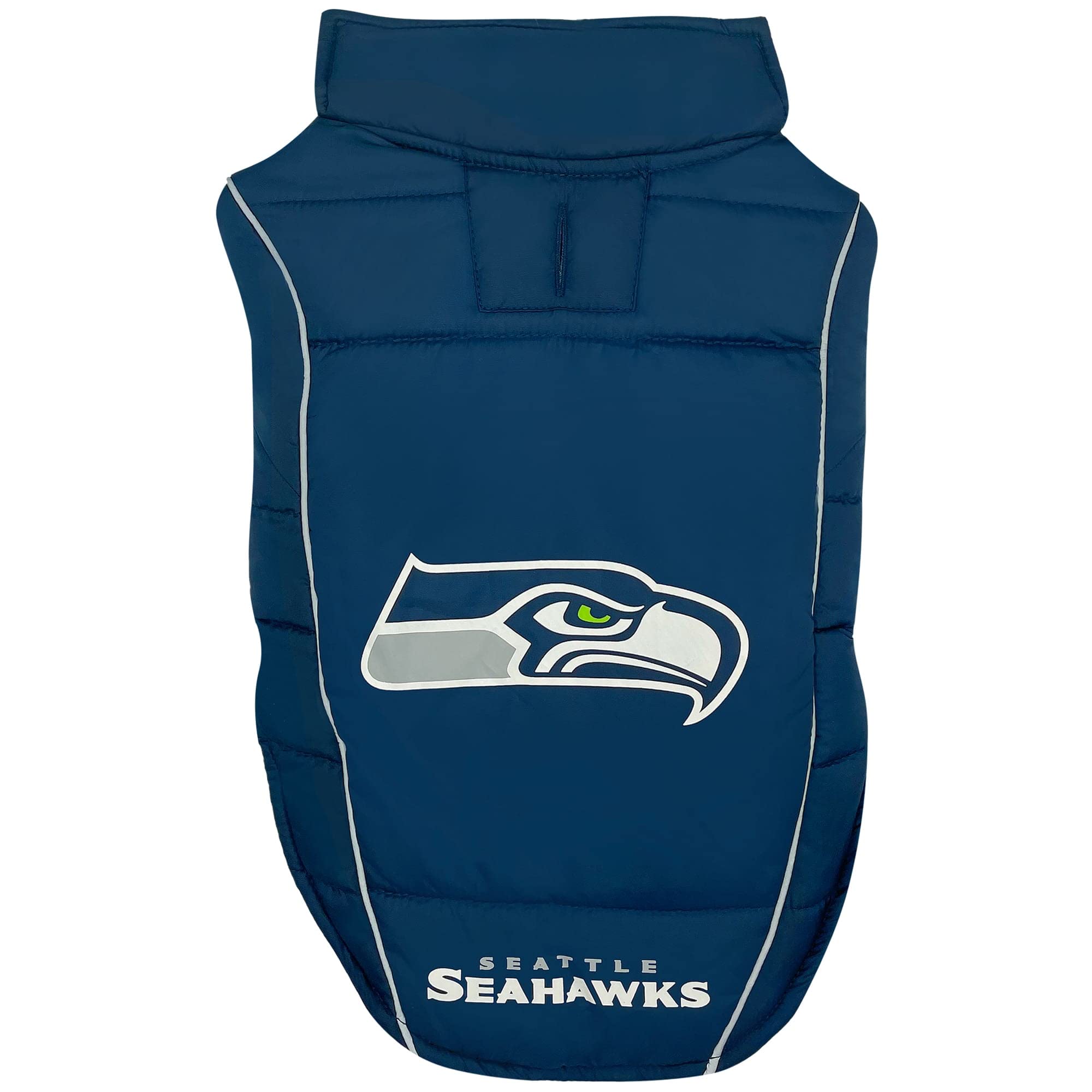 Nfl New Seattle Seahawks Puffer Vest For Dogs & Cats, Size Small. Warm, Cozy, And Waterproof Dog Coat, For Small And Large Dogs/
