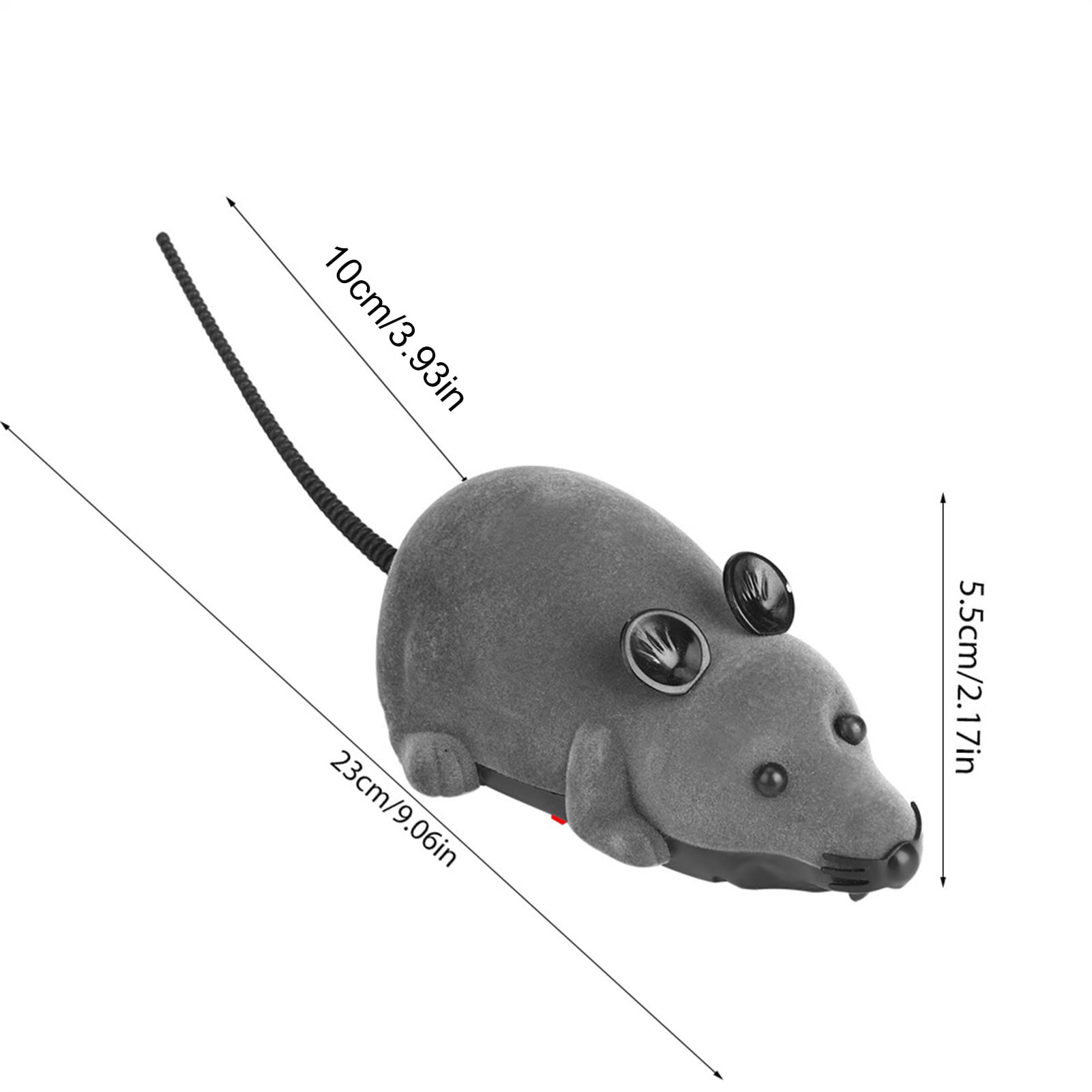 Tyenaza Gray Remote Control Toy for Cats - Electronic Rat Chasing Simulation Pet Novelty Gift for Kittens