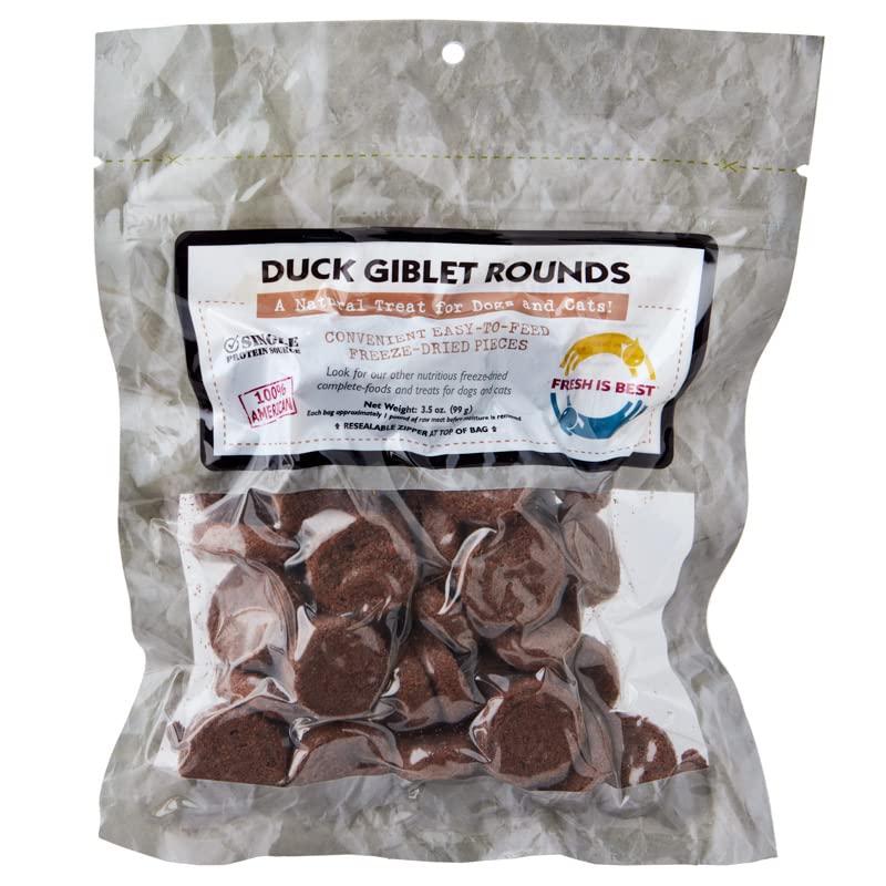 Fresh Is Best - Freeze Dried Healthy Raw Meat Treats for Dogs & Cats - Duck Giblets