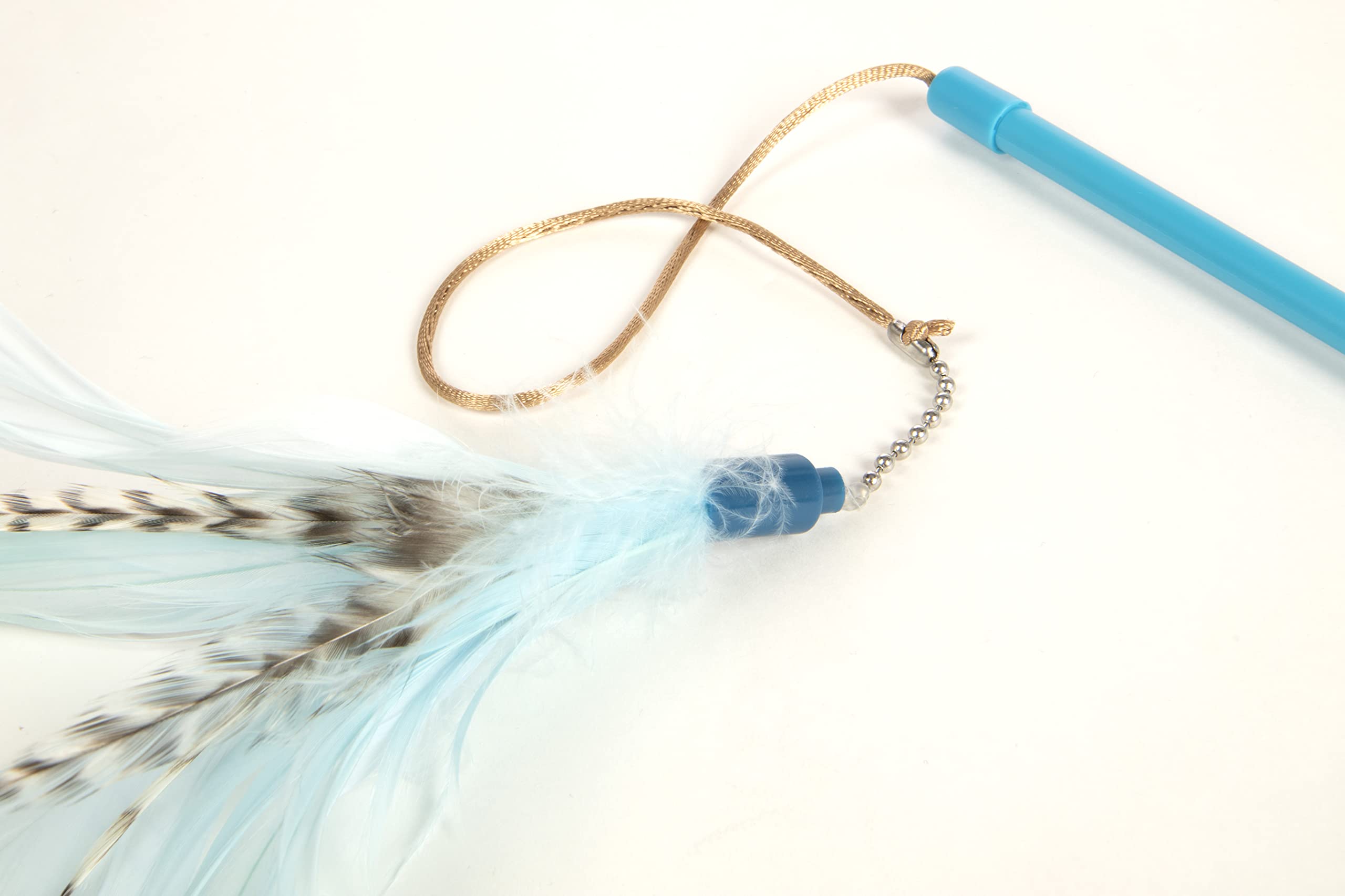Smartykat Frisky Flyer Feather Wand Cat Toy, Extendable Up To 24' - Blue, One Size