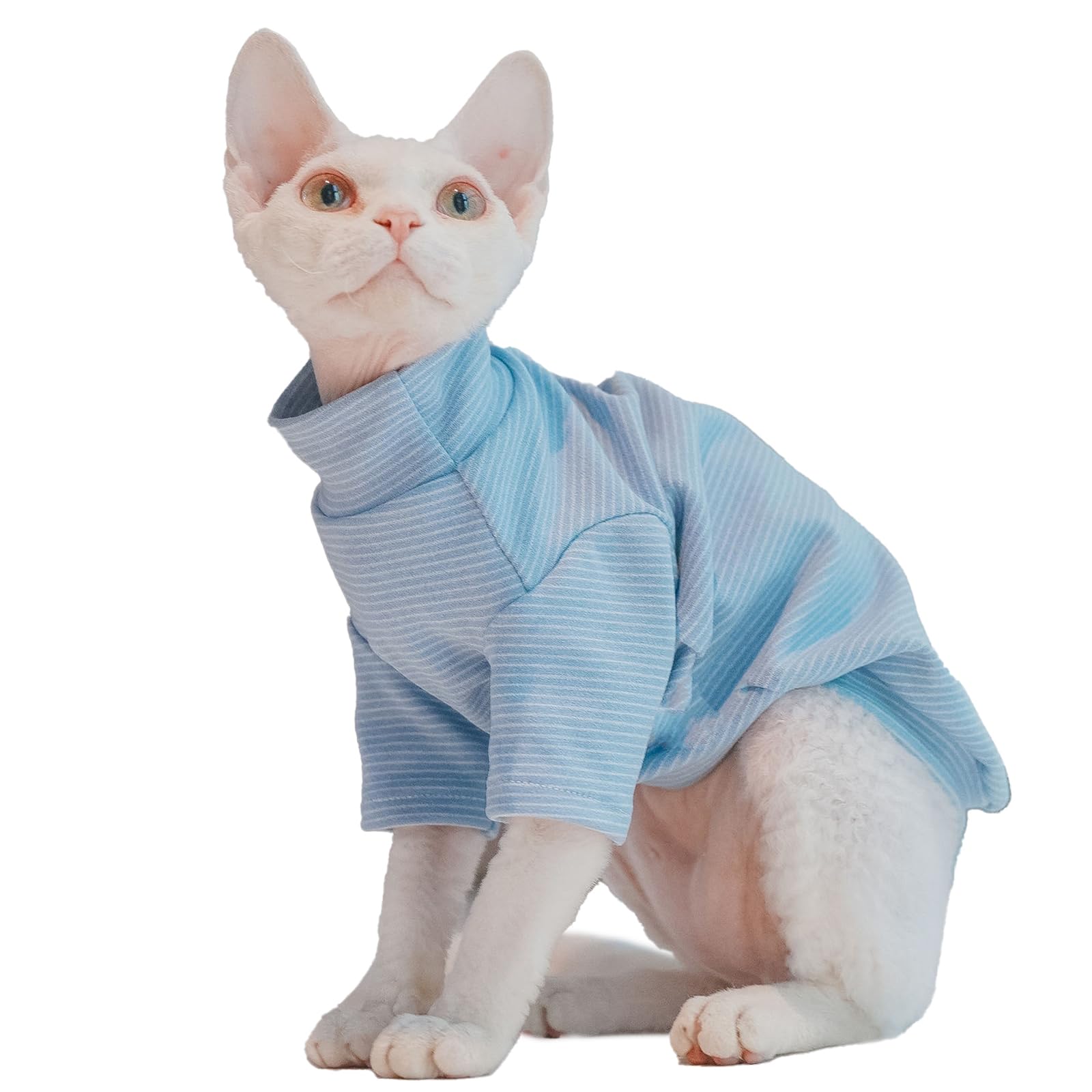 Sphynx Cats Warm Fleece Shirt Cat Turtleneck Undershirt Thermal Hairless Cat Clothes For Sphynx, Devon, Cornish Cat Clothes And 
