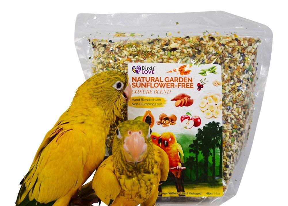 Birds LOVE All Natural Garden Blend Bird Food for Conures - Sunflower Free 4lb