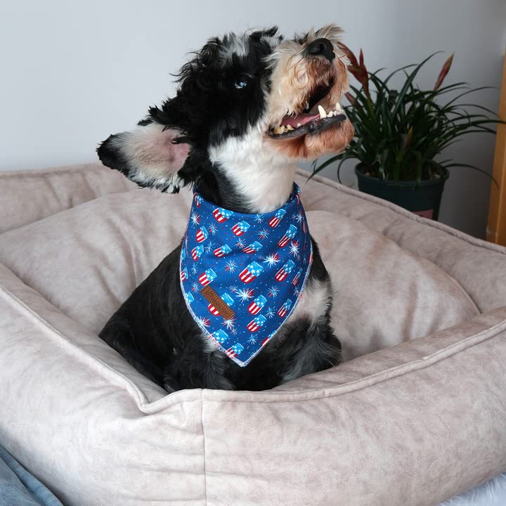 Up Urara Pup 4Th Of July Dog Bandana, Patriotic Bandana For Small Medium Dog, Cute Patriotic Puppy Bandana, Cotton American Flag