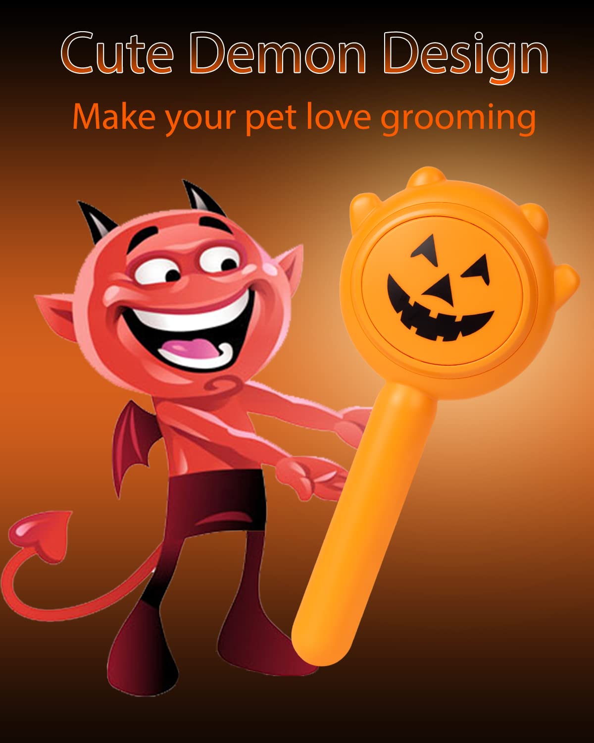 Pumpkin Cat Brush With Release Button, Awpland Pumpkin Shape Dog Self Cleaning Hair Brush, Deep Cleaning Dog Grooming Supplies For Long Or Short Haired Cats Dogs Puppy Rabbits