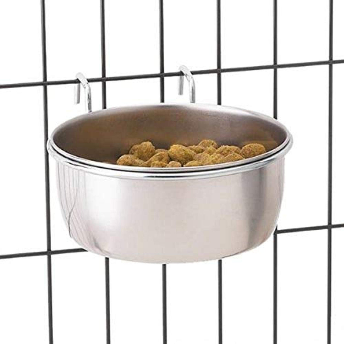 Proselect Stainless Steel Hanging Pet Cage Bowl, 16-Ounce