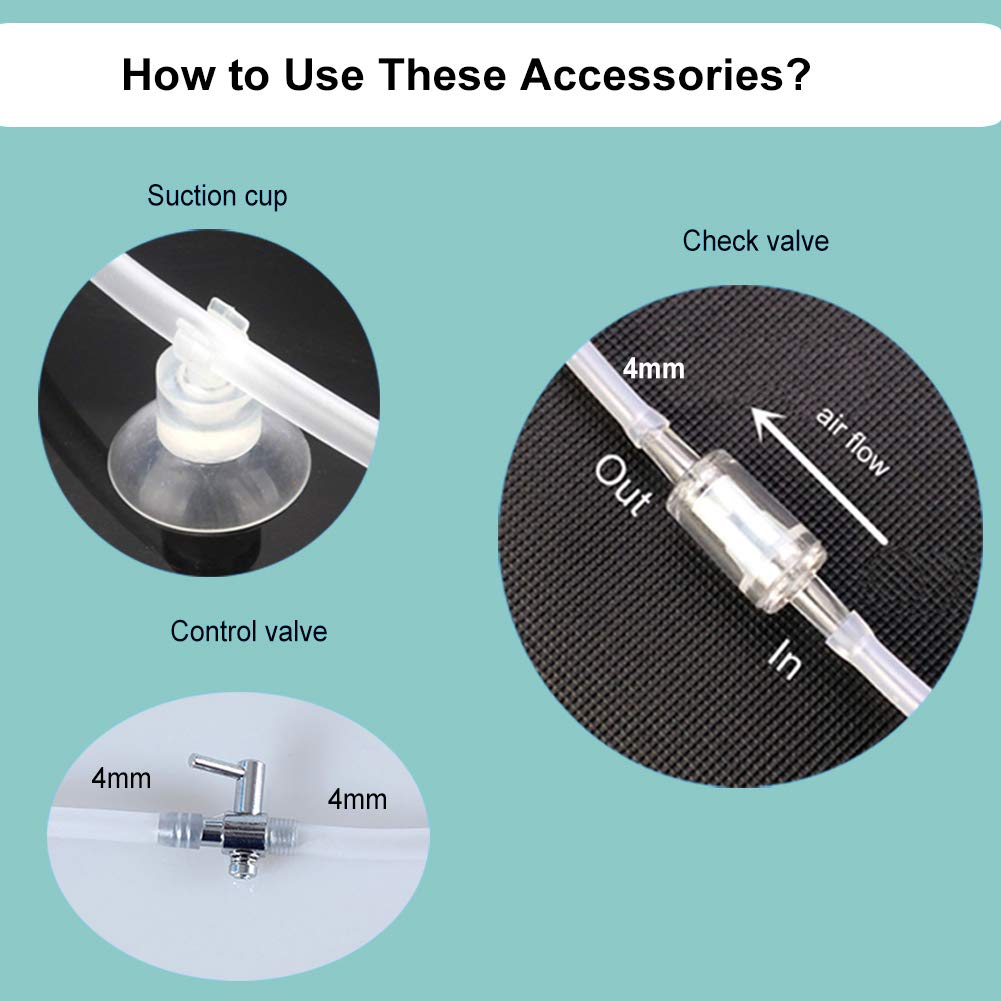 Hygger Aquarium Air Stone, Fish Tank Bubbler, Nano Furnace Flue Round Stone Disk, Small Bubbles And High Dissolved Oxygen, With 2 Suction Cups, 1 Adjust Valve, 1 Check Valve (2 Inch)